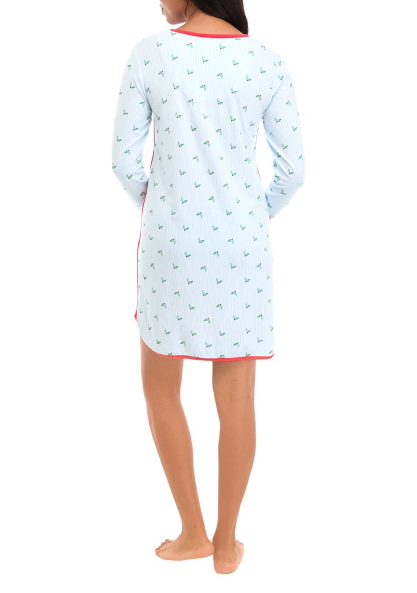 Womens Jolly Stripe Long Sleeve Nightgown