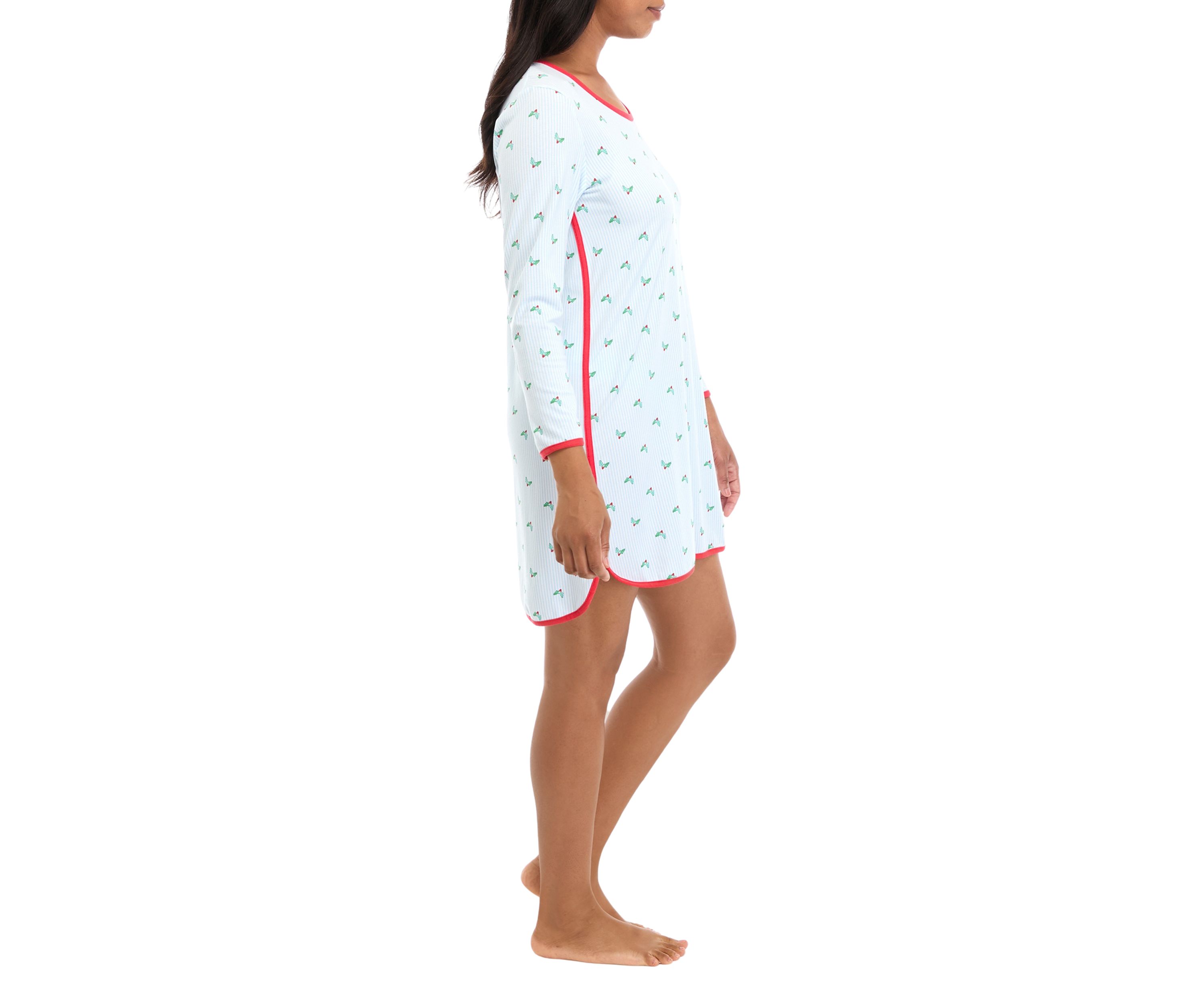 Womens Jolly Stripe Long Sleeve Nightgown