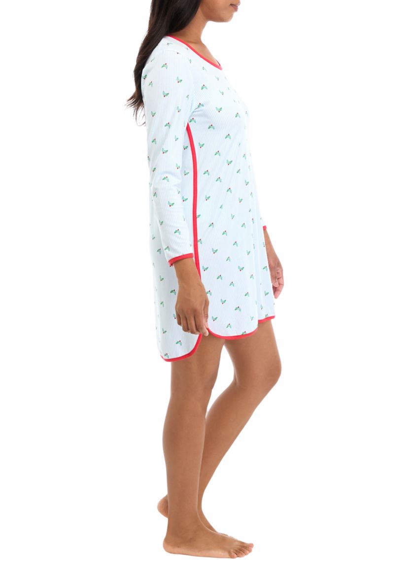 Womens Jolly Stripe Long Sleeve Nightgown