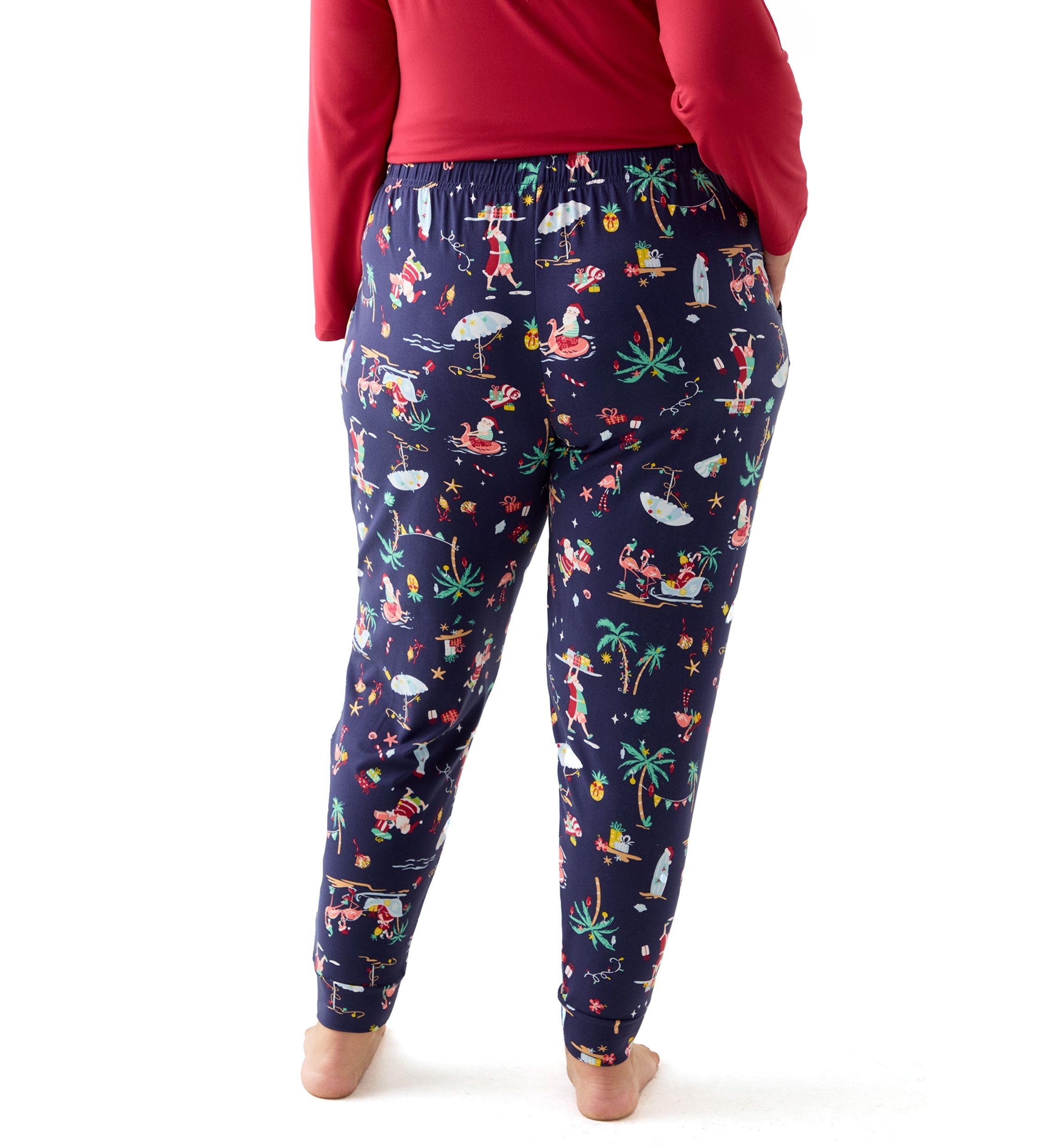 Plus Size Beachy Christmas Jogger Pajama Pants