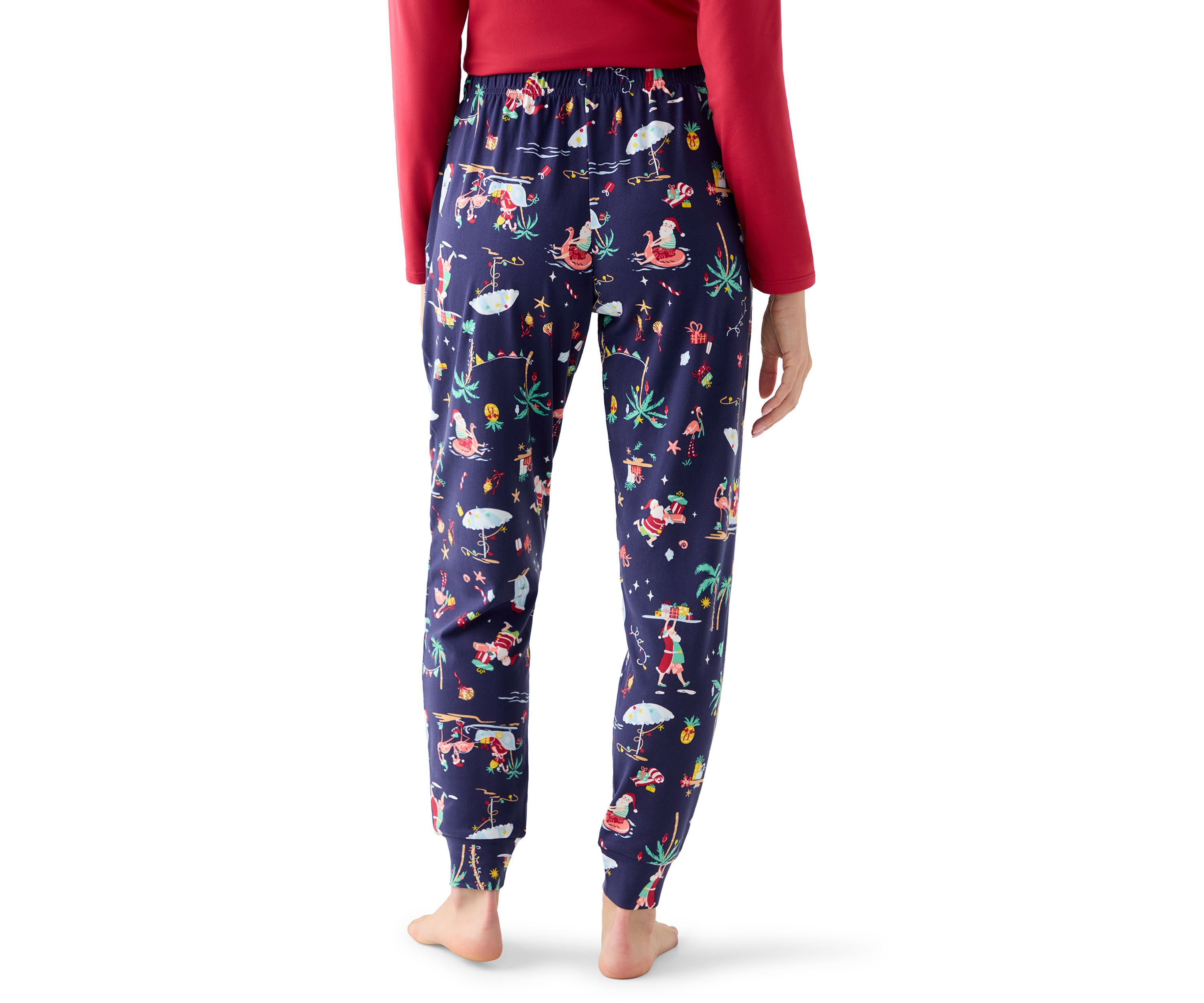 Womens Beachy Christmas Jogger Pajama Pants