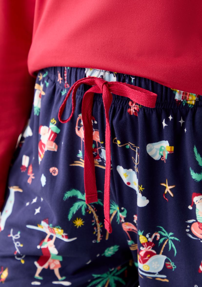 Womens Beachy Christmas Jogger Pajama Pants