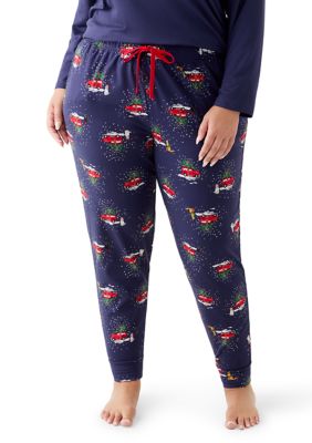 PAJAMARAMA Women's Plus Size Holiday Heritage Pajama Joggers, 3X