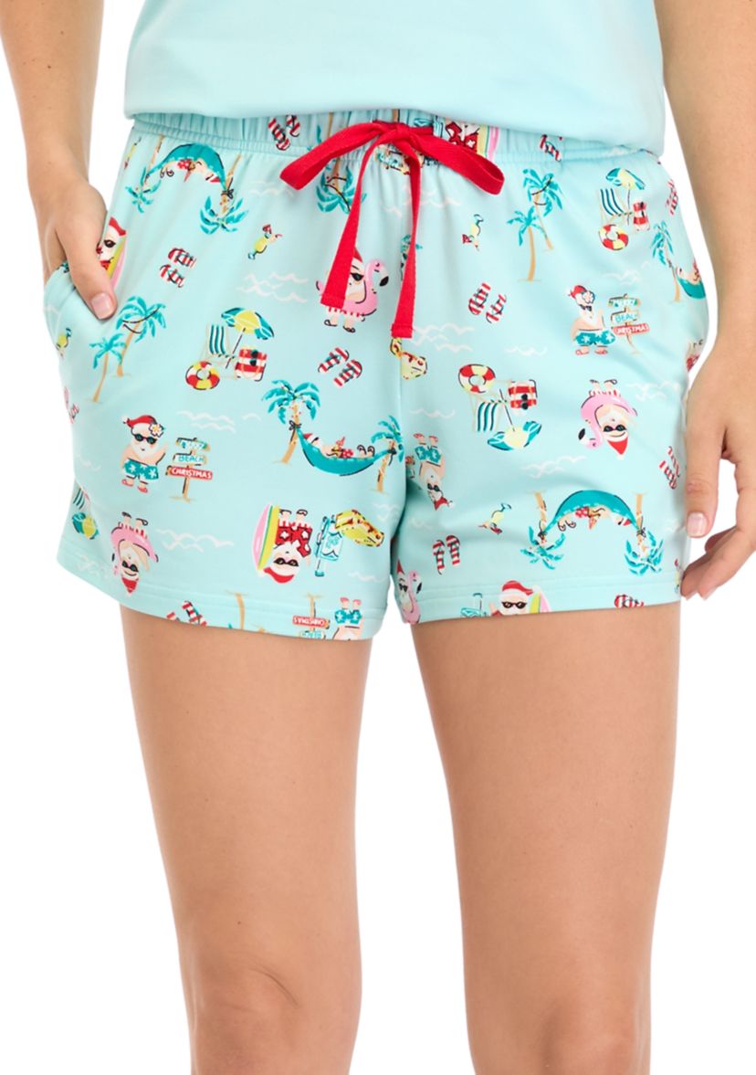 Womens Beachy Christmas Pajama Shorts