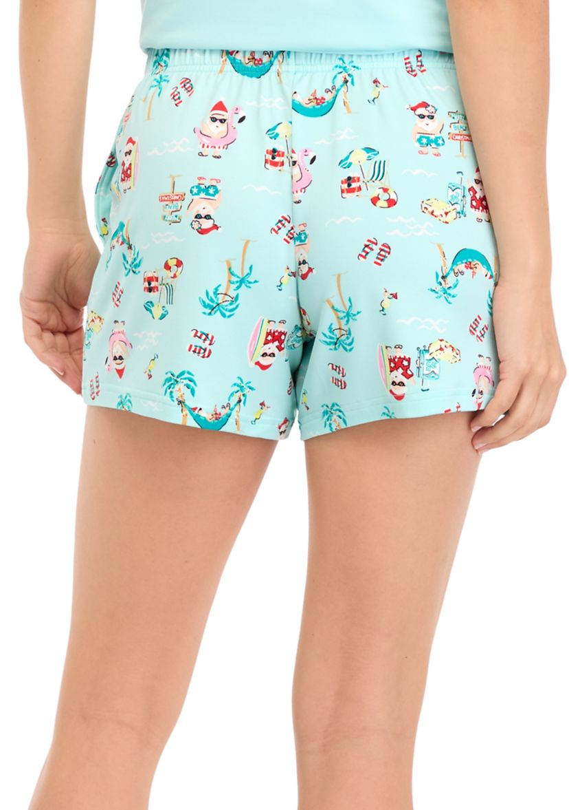 Womens Beachy Christmas Pajama Shorts