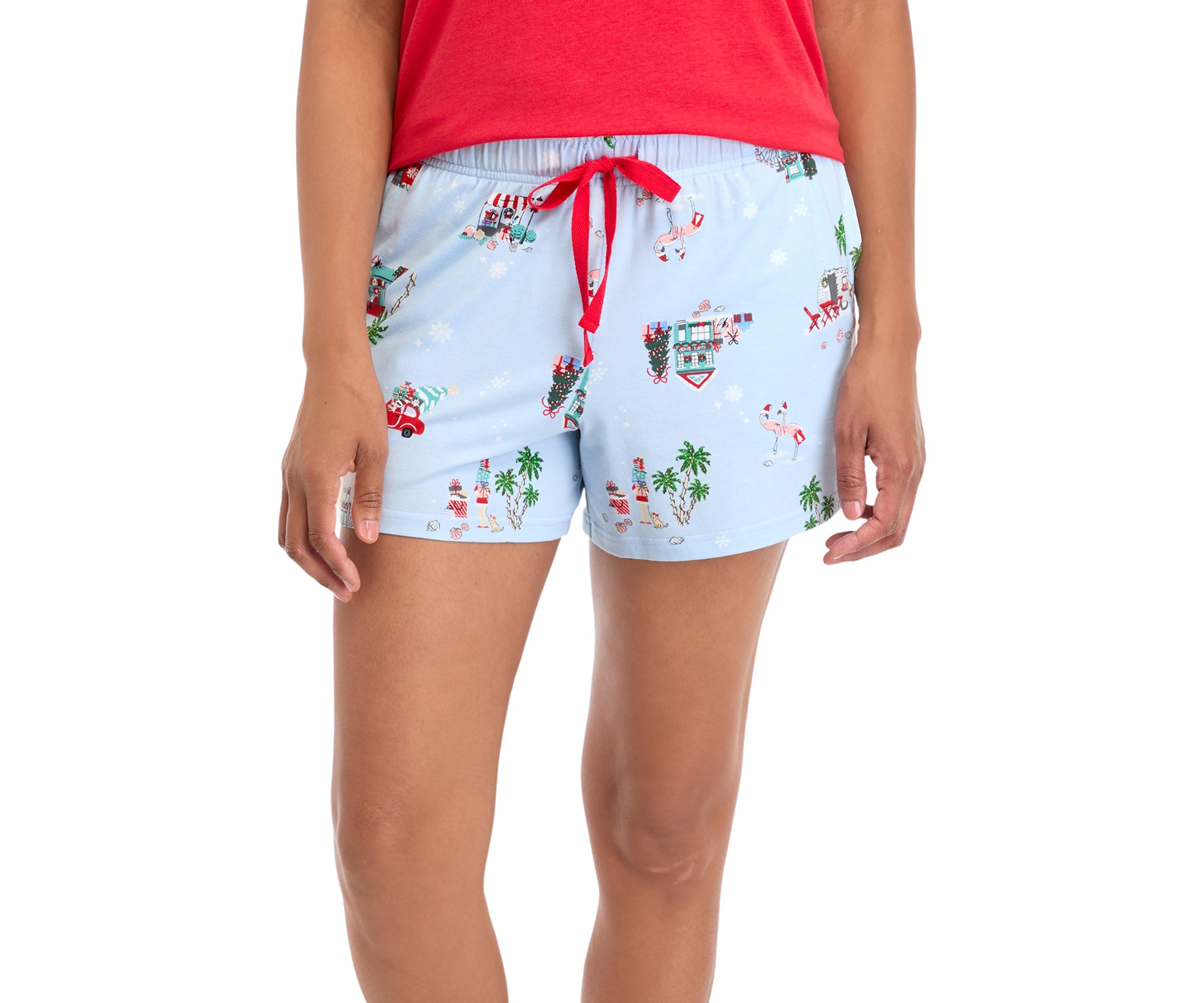 Womens Holiday Shopping Pajama Shorts