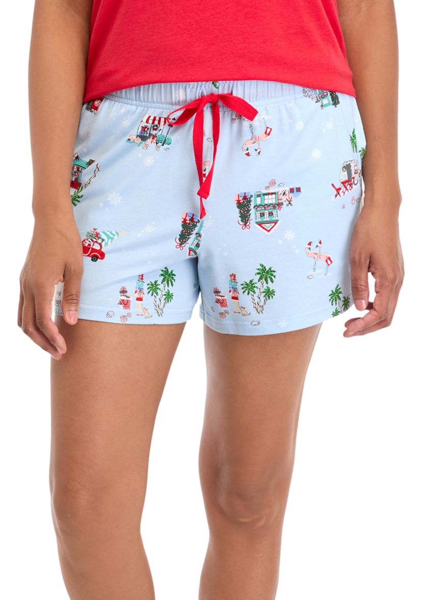 Womens Holiday Shopping Pajama Shorts