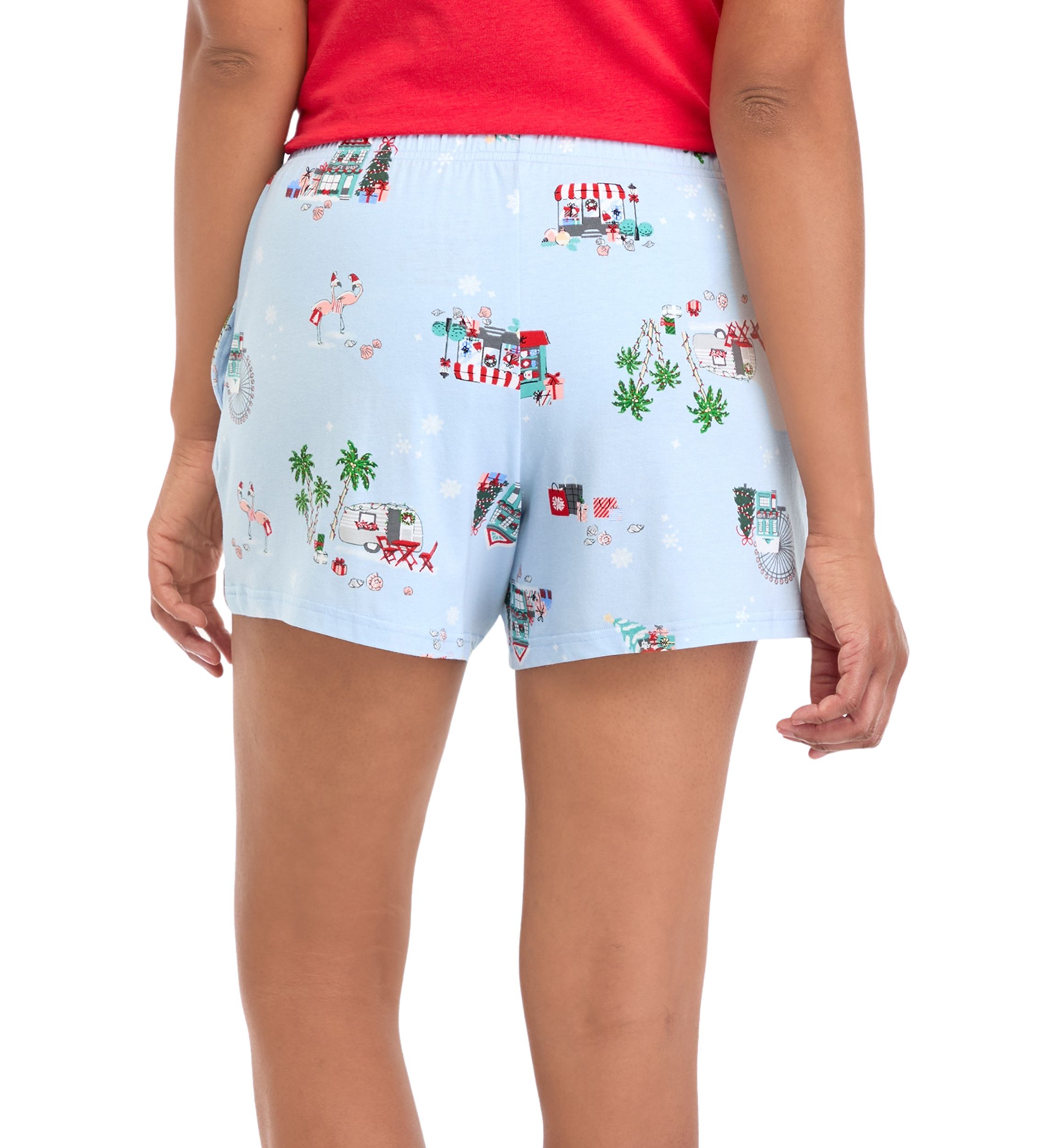 Womens Holiday Shopping Pajama Shorts
