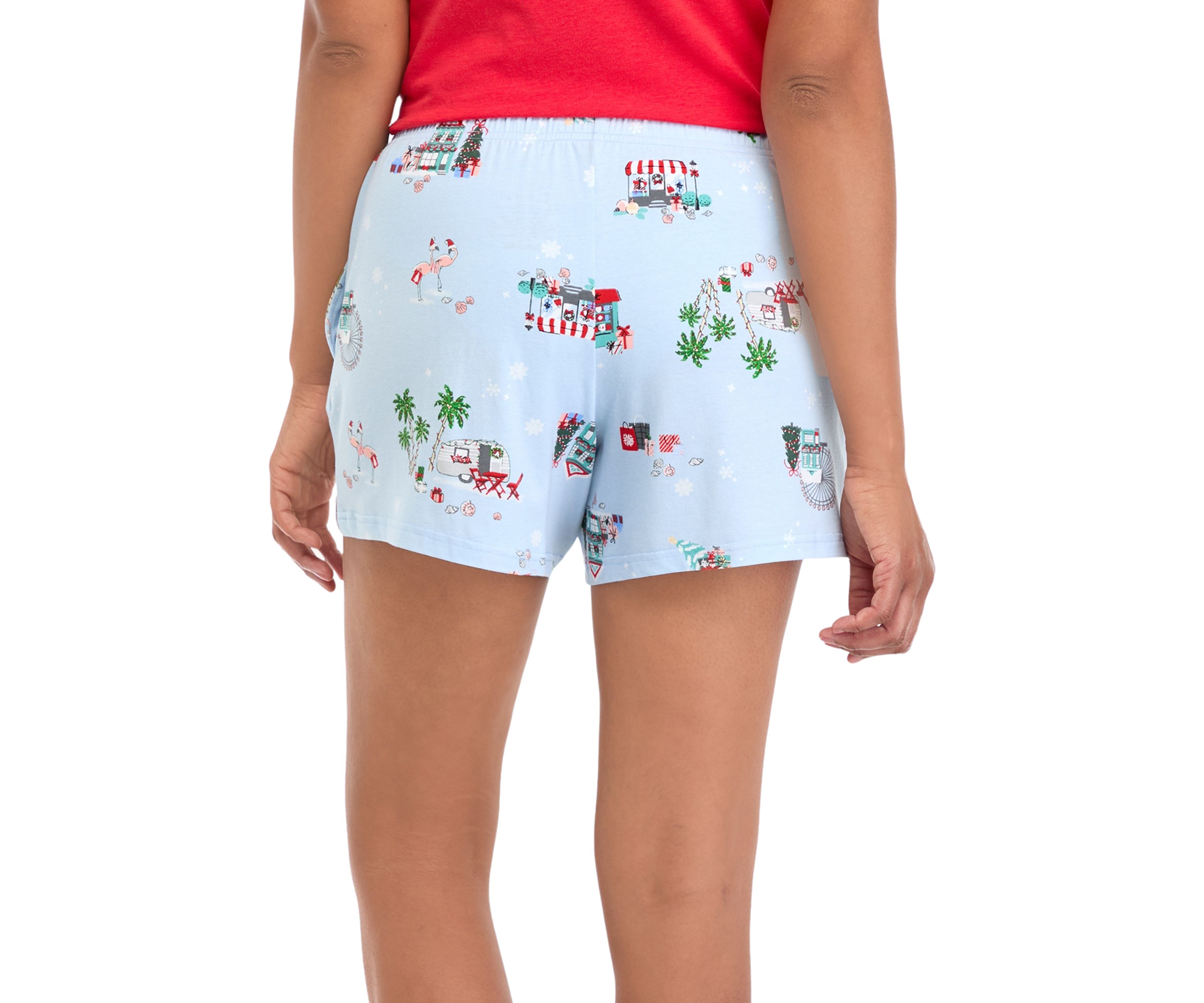 Womens Holiday Shopping Pajama Shorts