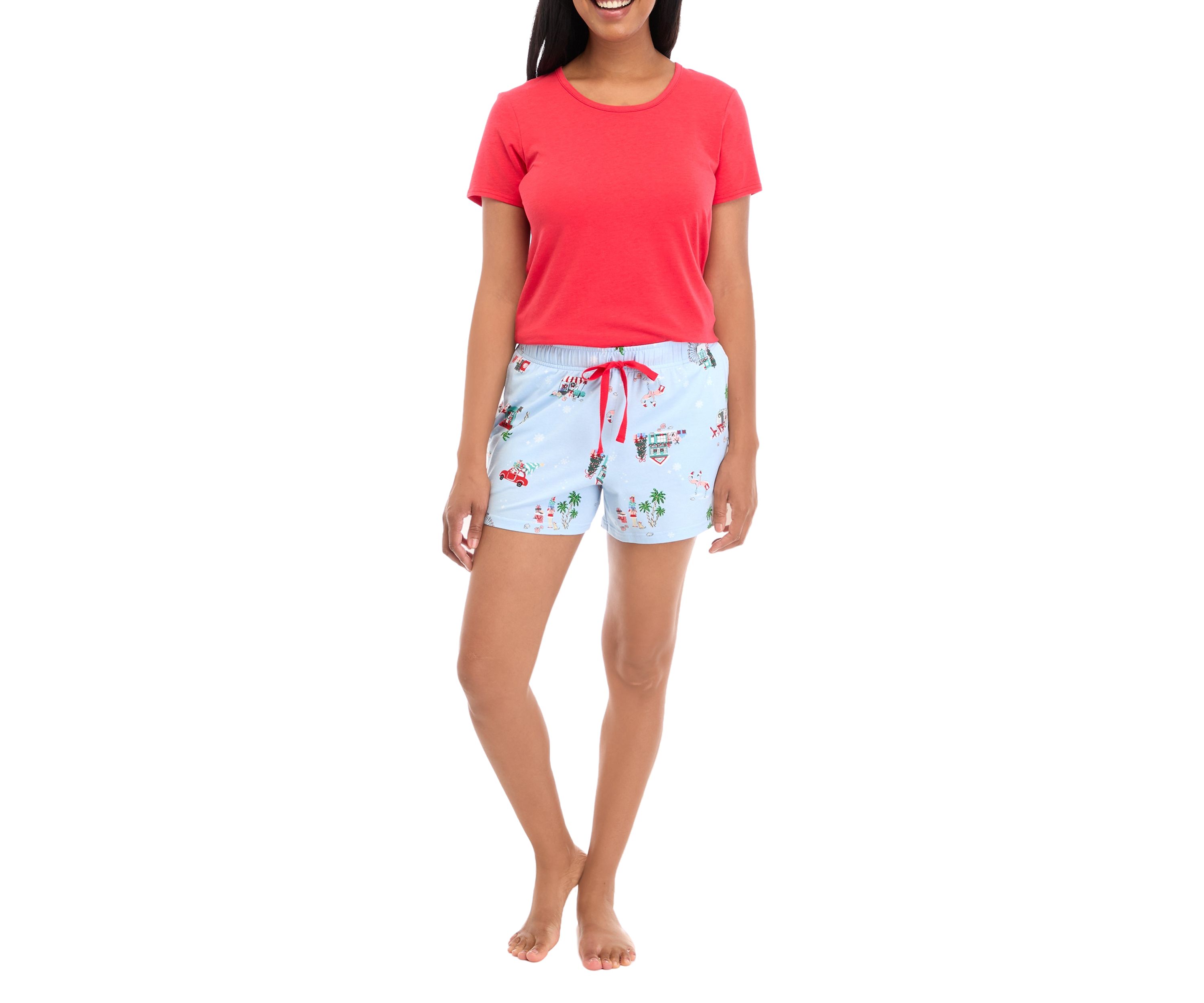 Womens Holiday Shopping Pajama Shorts