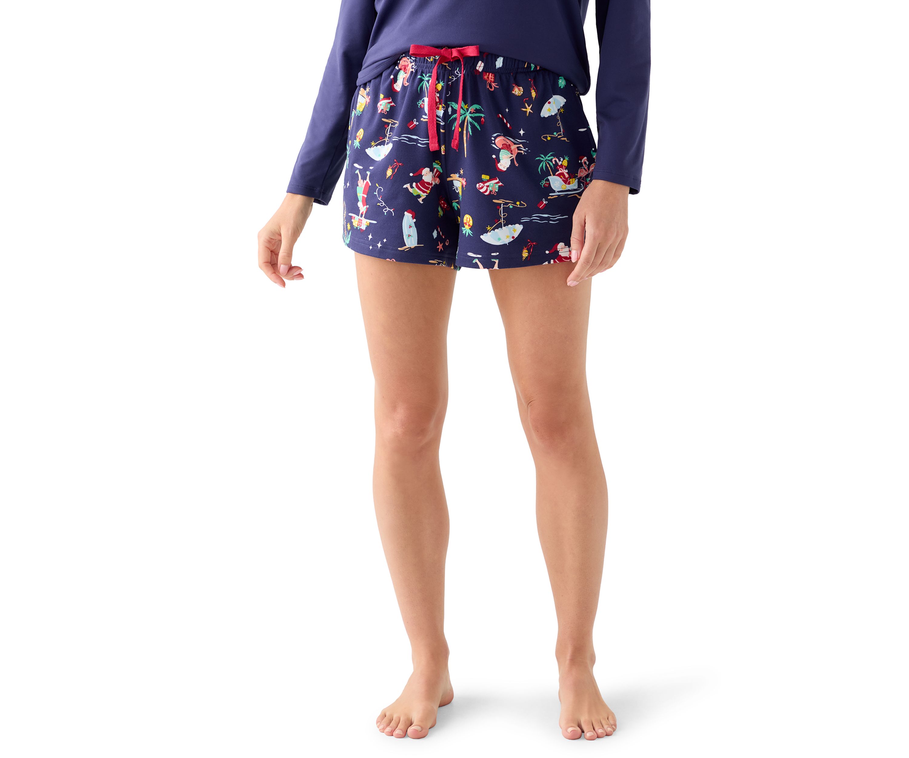 Womens Beachy Christmas Pajama Shorts