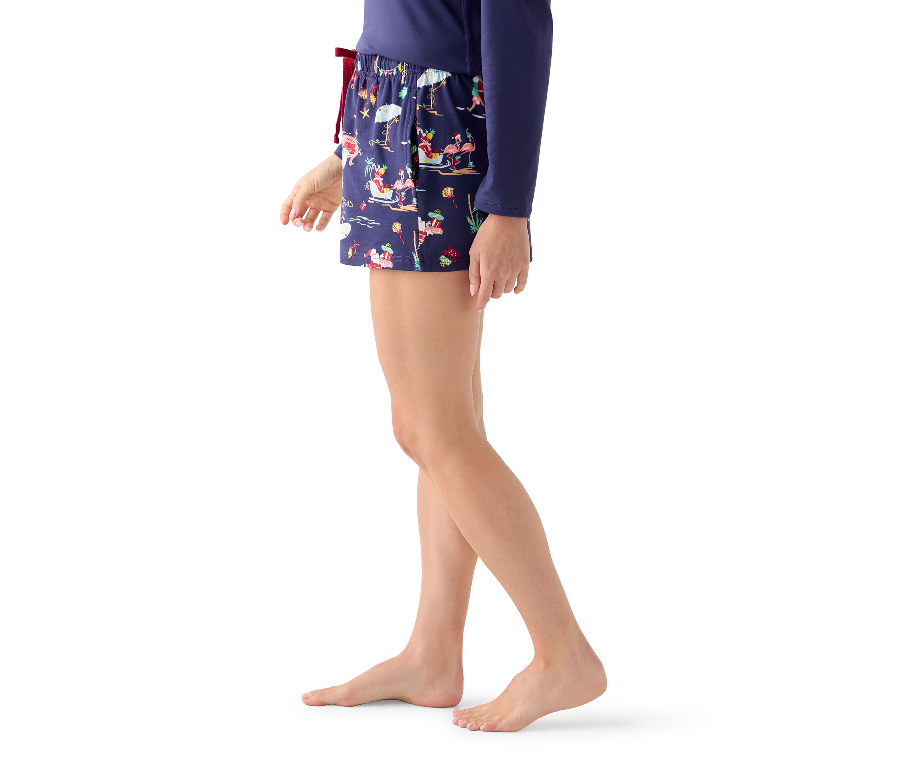 Womens Beachy Christmas Pajama Shorts
