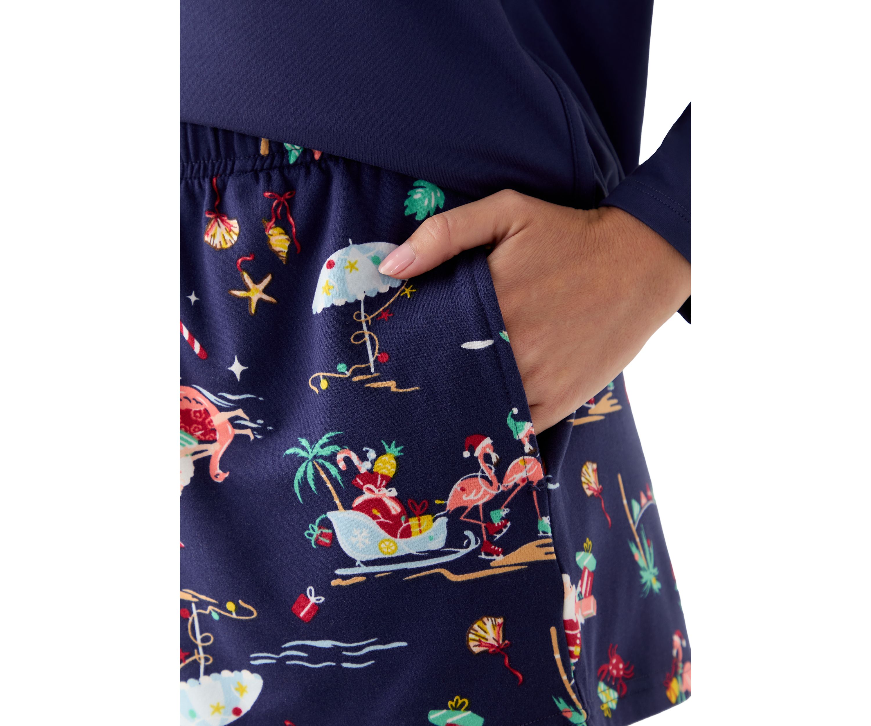 Womens Beachy Christmas Pajama Shorts