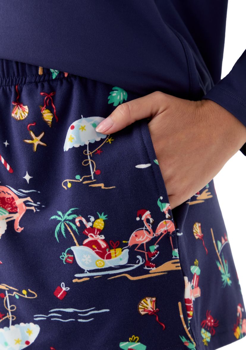 Womens Beachy Christmas Pajama Shorts
