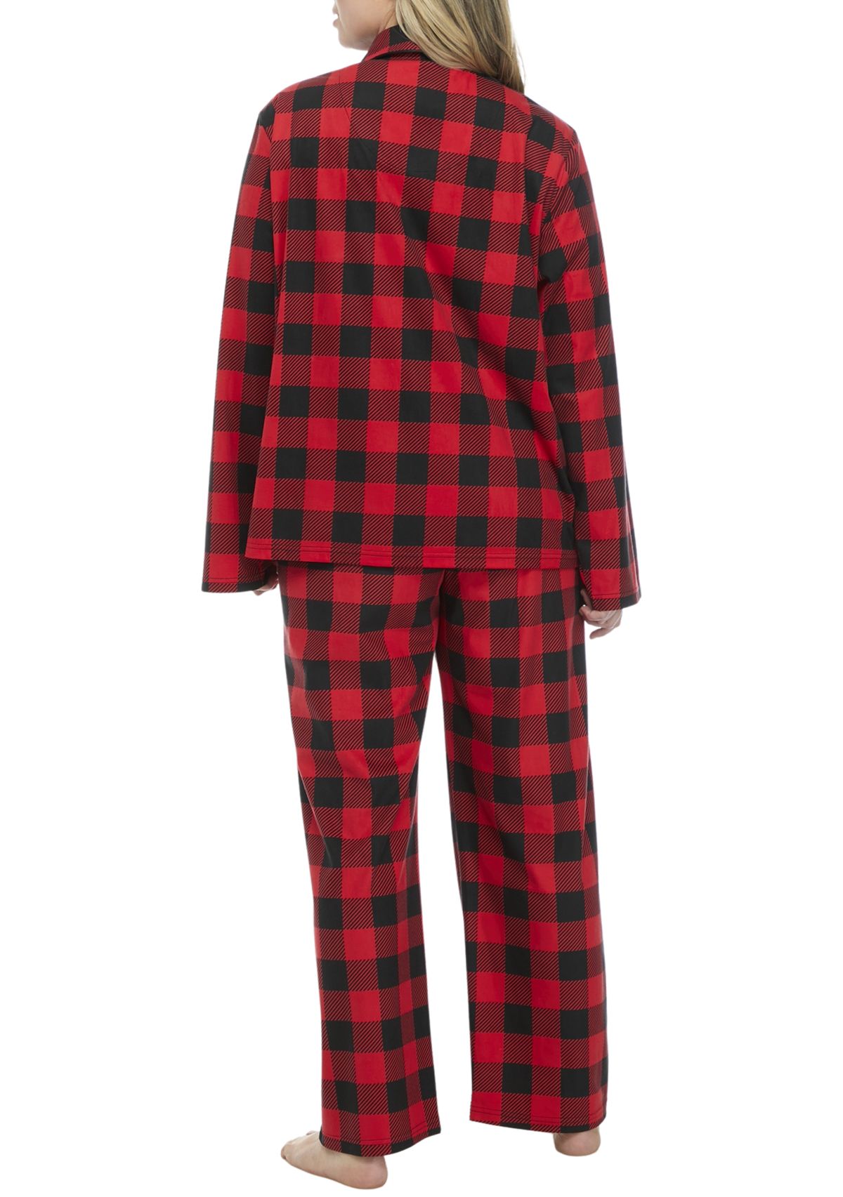 PAJAMARAMA Plus Size Women's Buffalo Check Pajama Set | Belk