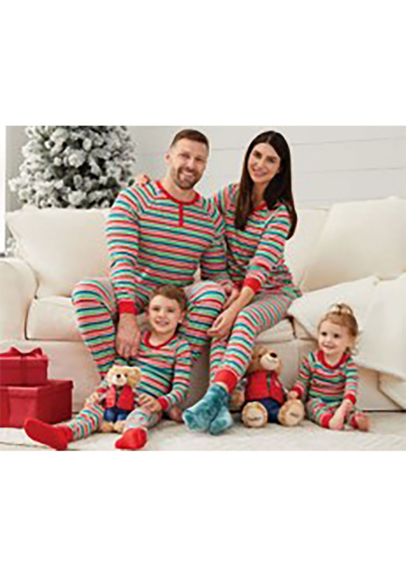 Plus Size Merry Multi Stripe Henley Sleep Shirt