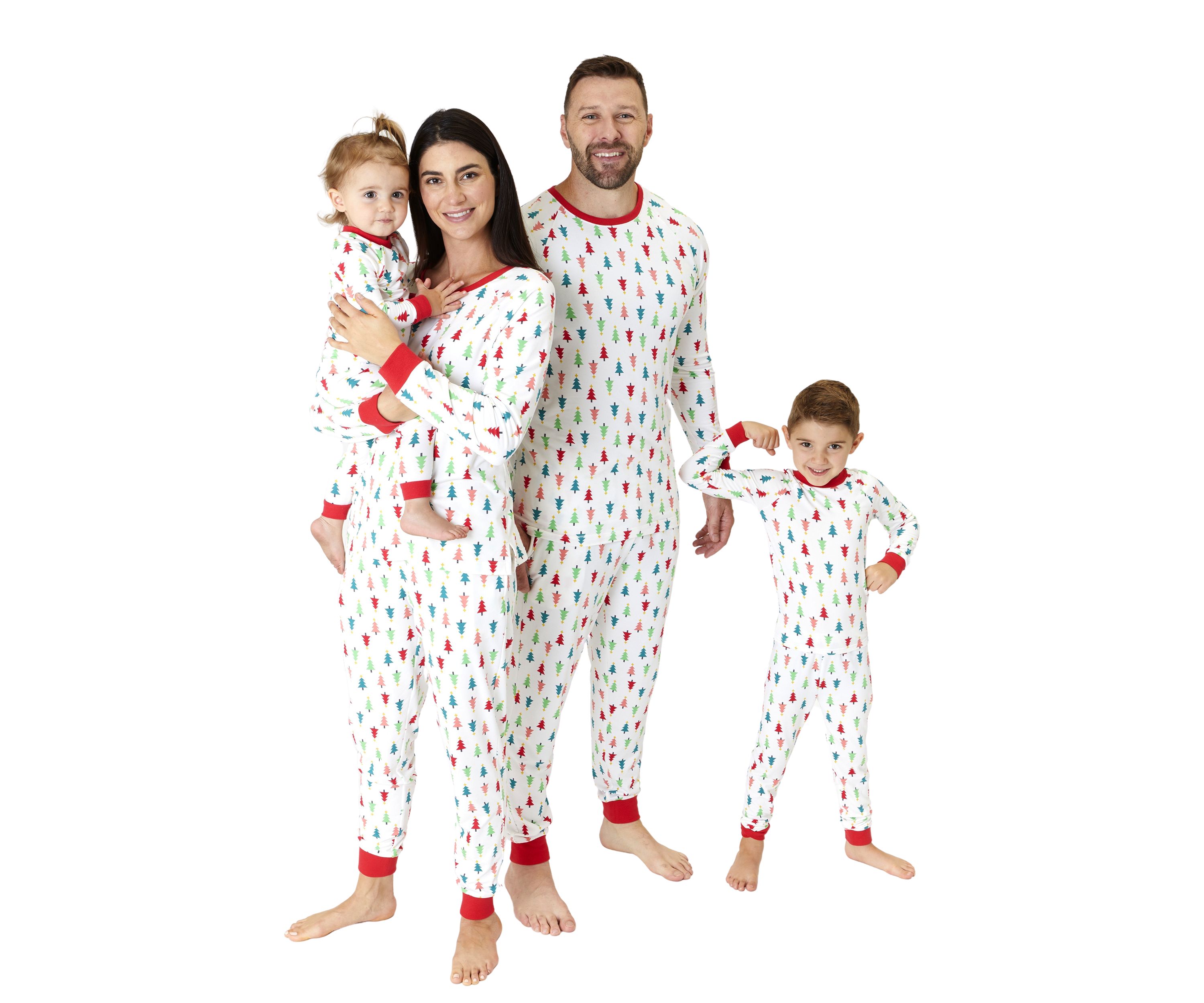Womens Merry Multi Trees Long Sleeve Crew Neck Pajama Shirt