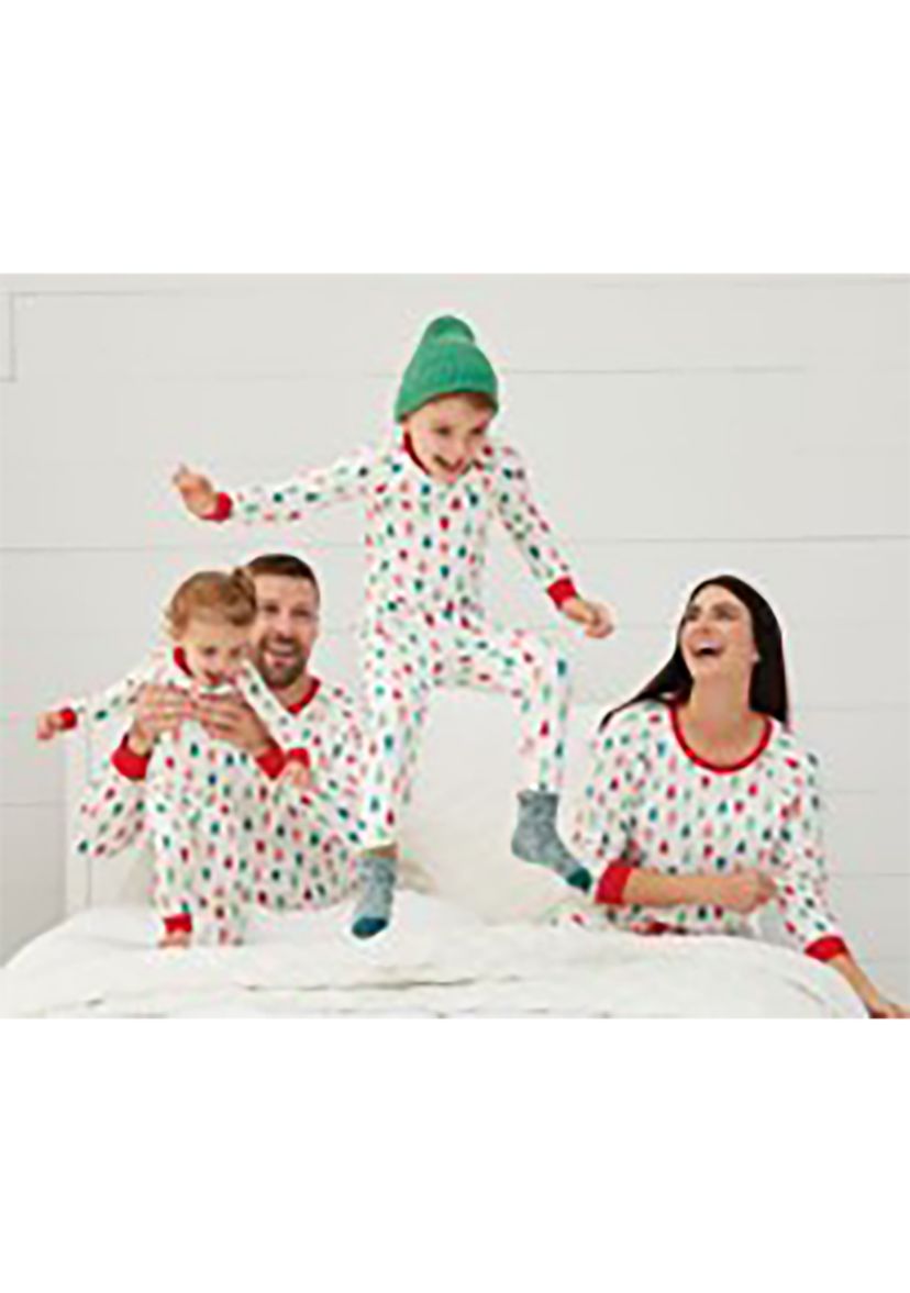 Womens Merry Multi Trees Long Sleeve Crew Neck Pajama Shirt