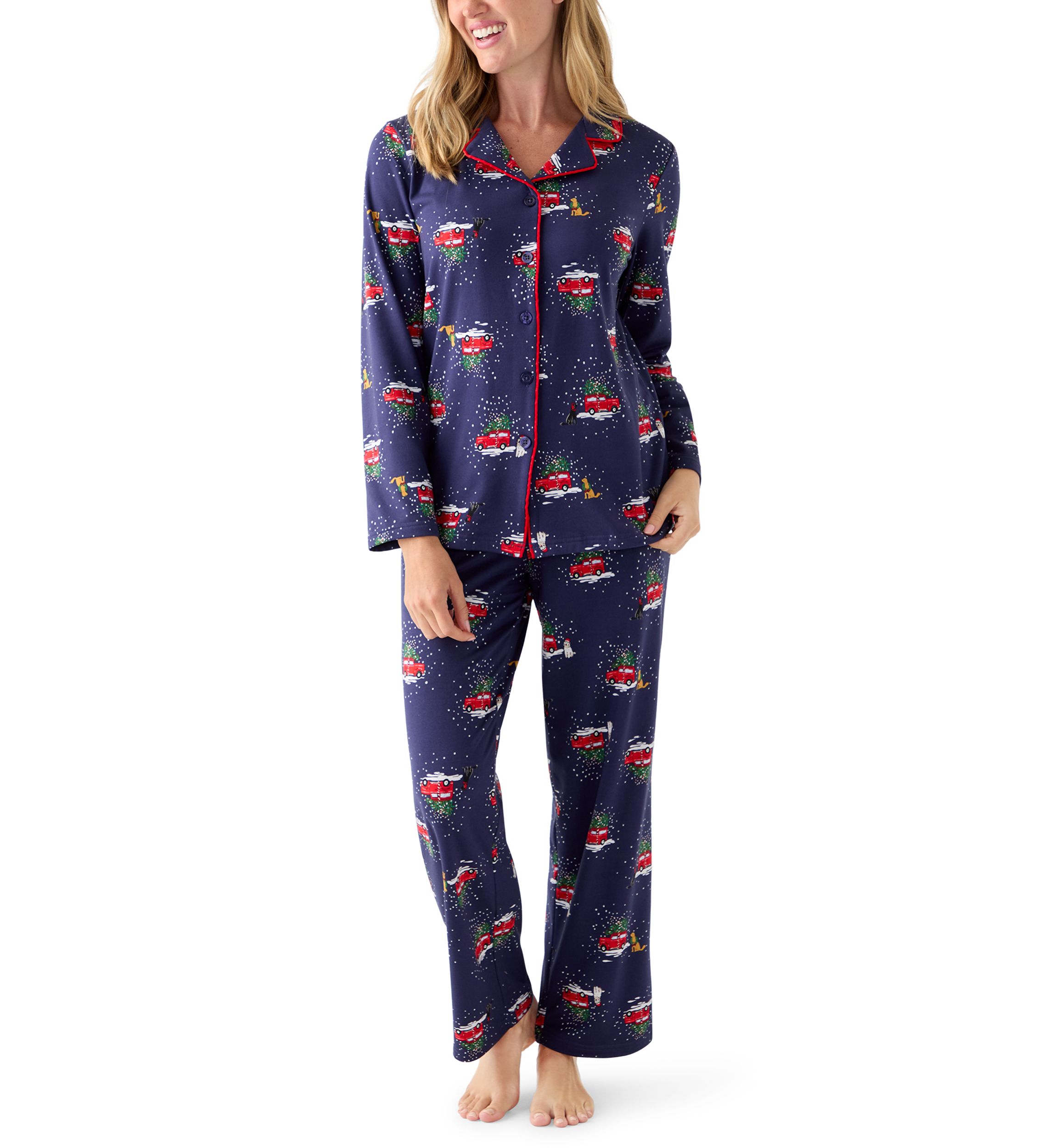 Womens Holiday Heritage Notch Pajama Set 
