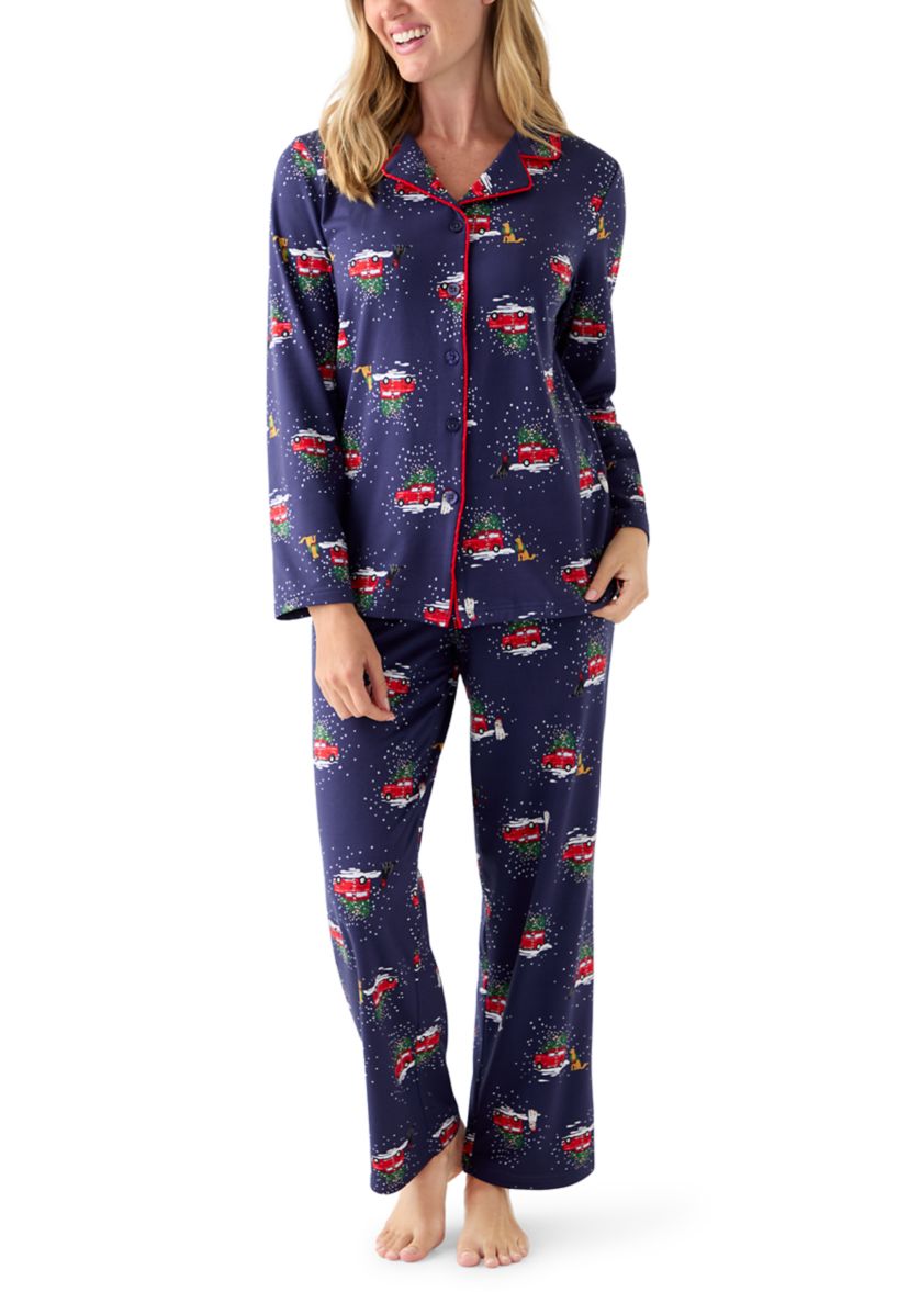 Womens Holiday Heritage Notch Pajama Set 