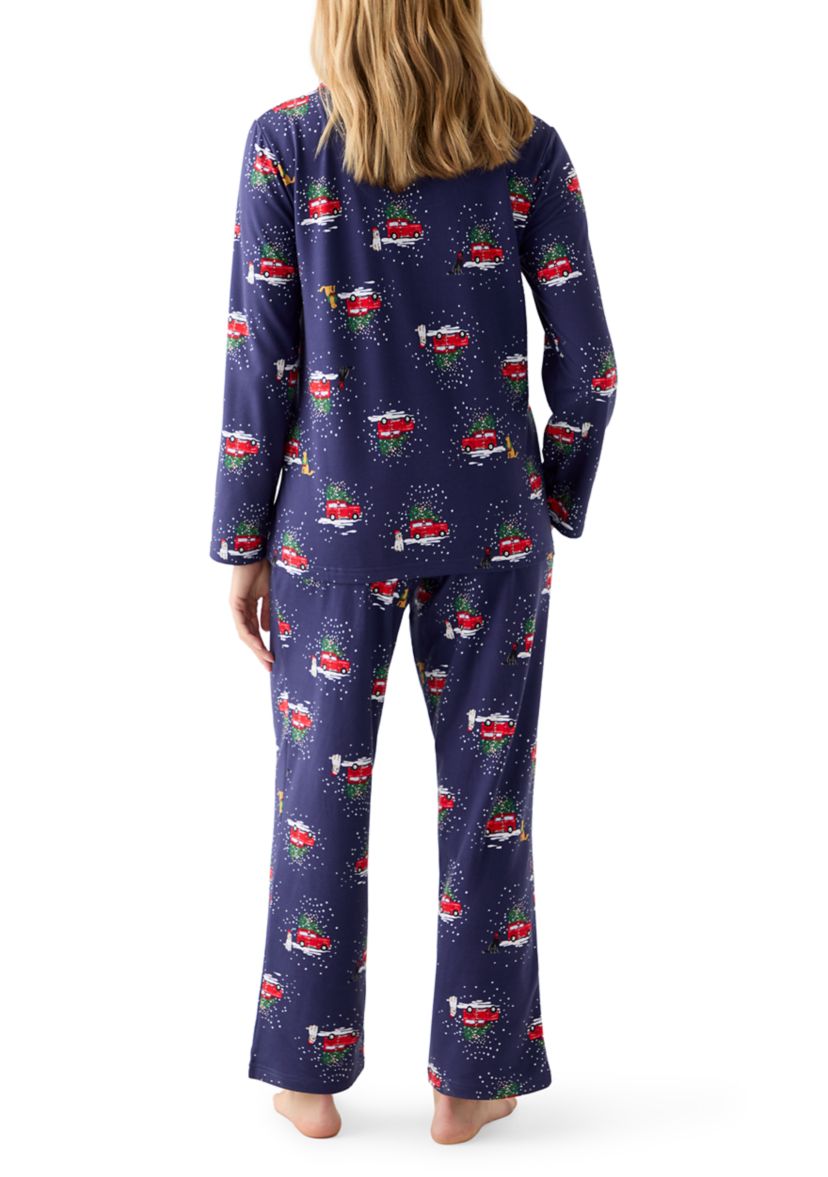 Womens Holiday Heritage Notch Pajama Set 