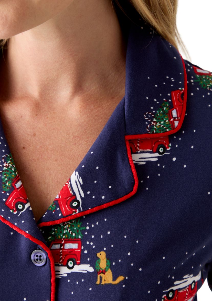 Womens Holiday Heritage Notch Pajama Set 