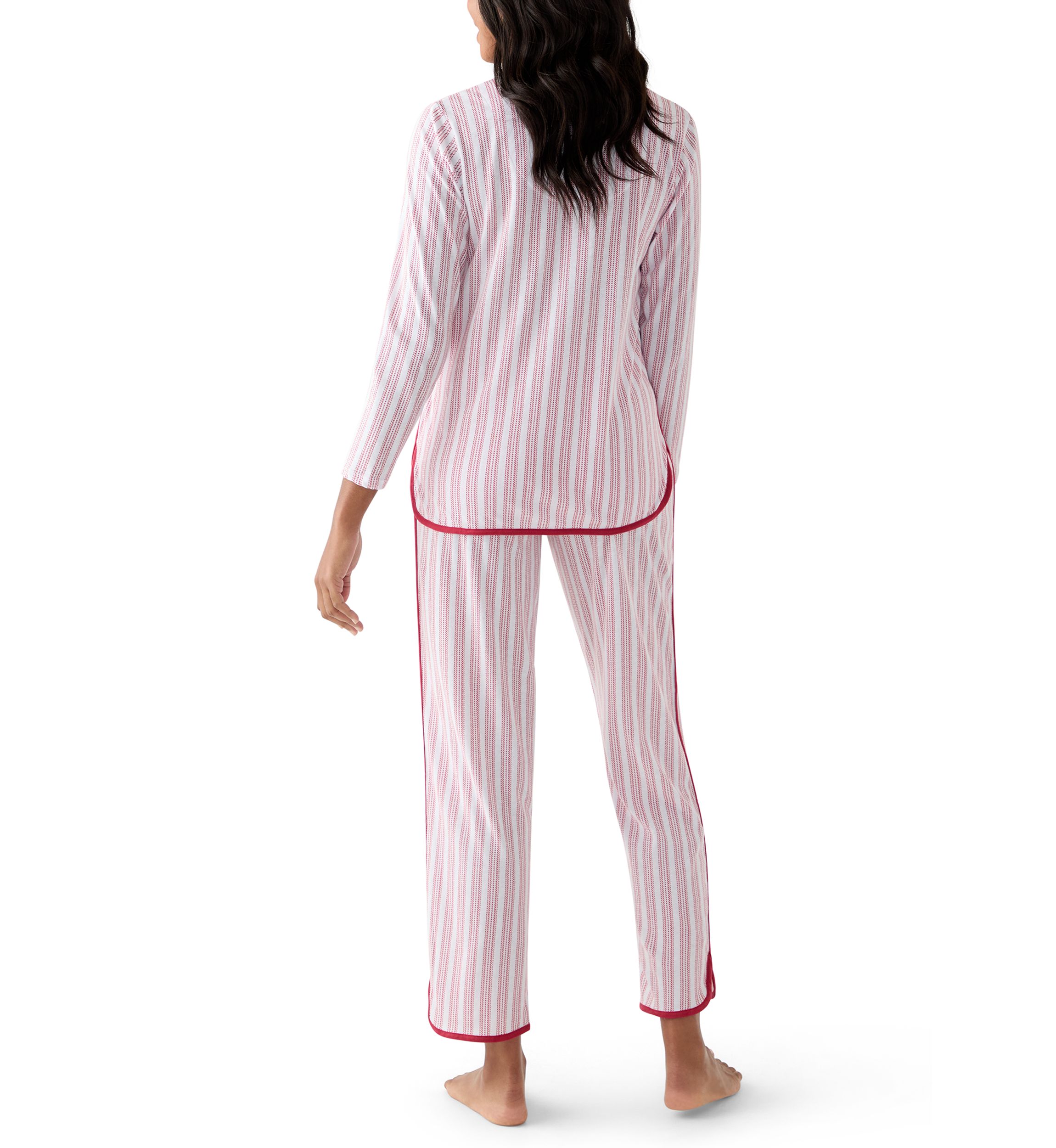 Womens Red Stripe Pajama Set
