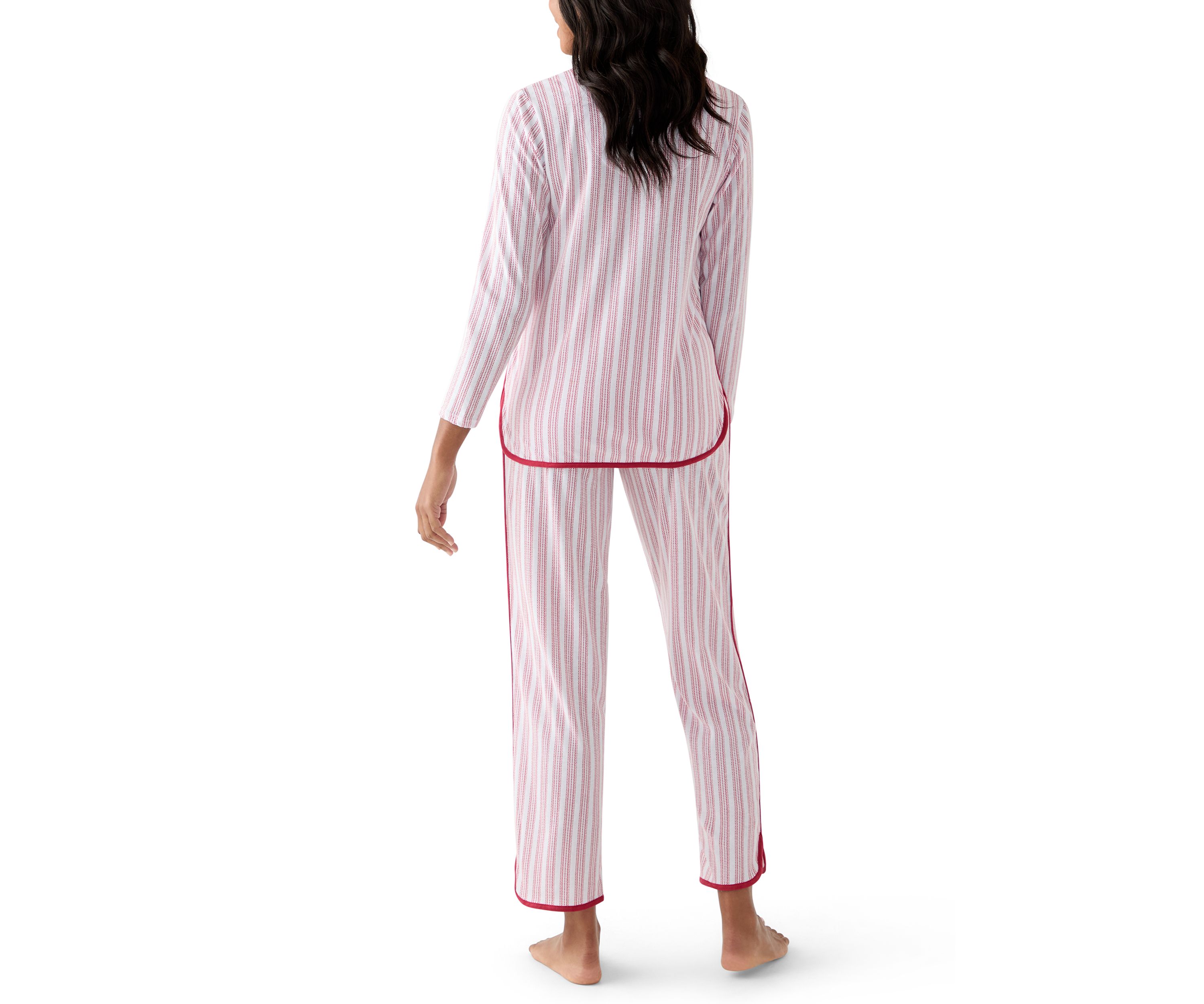 Womens Red Stripe Pajama Set