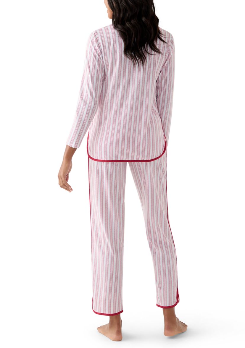 Womens Red Stripe Pajama Set