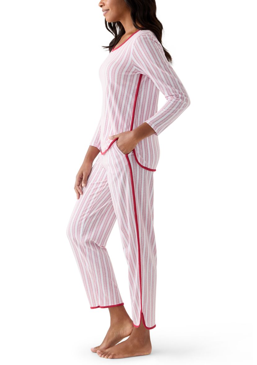 Womens Red Stripe Pajama Set