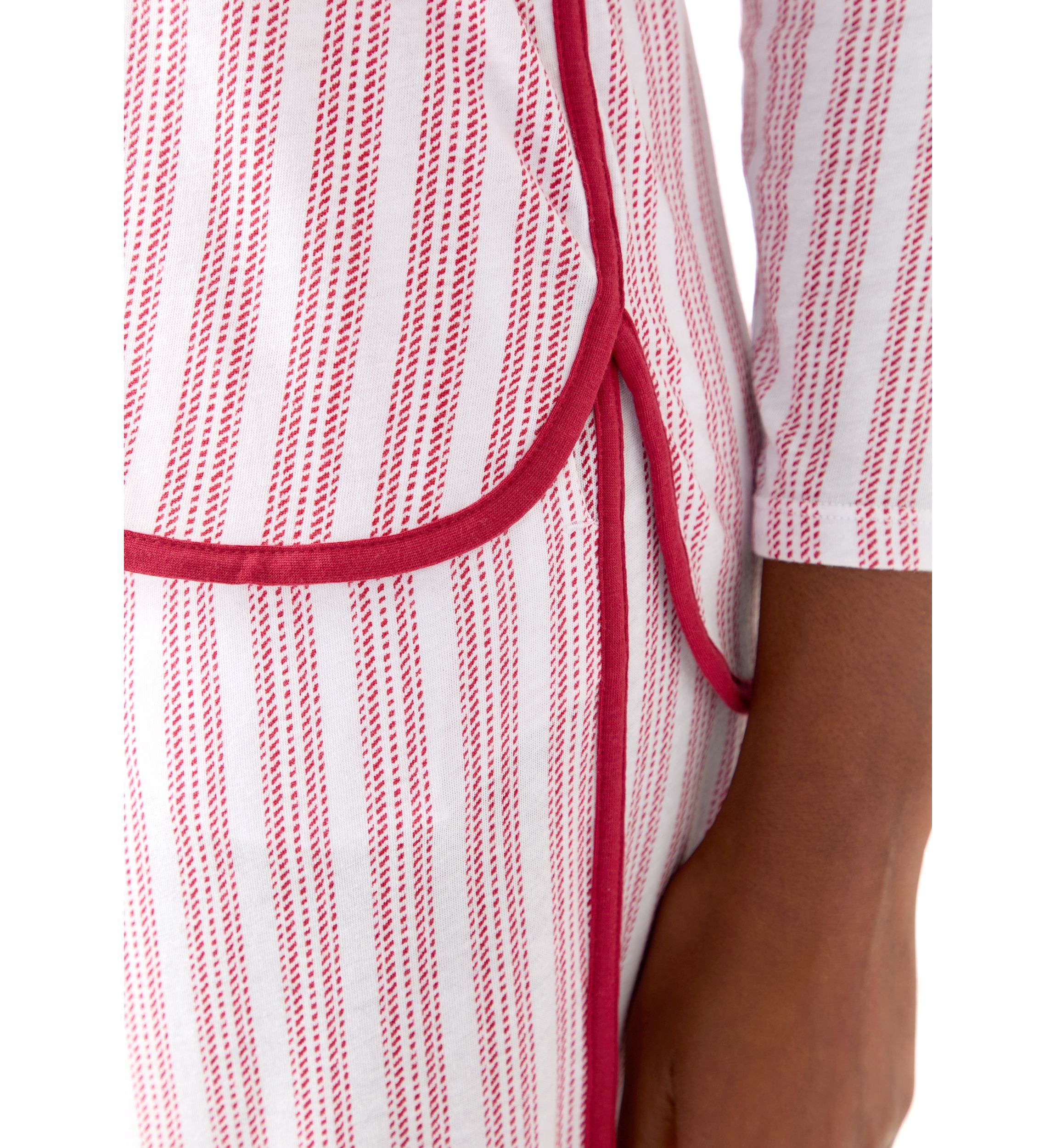Womens Red Stripe Pajama Set