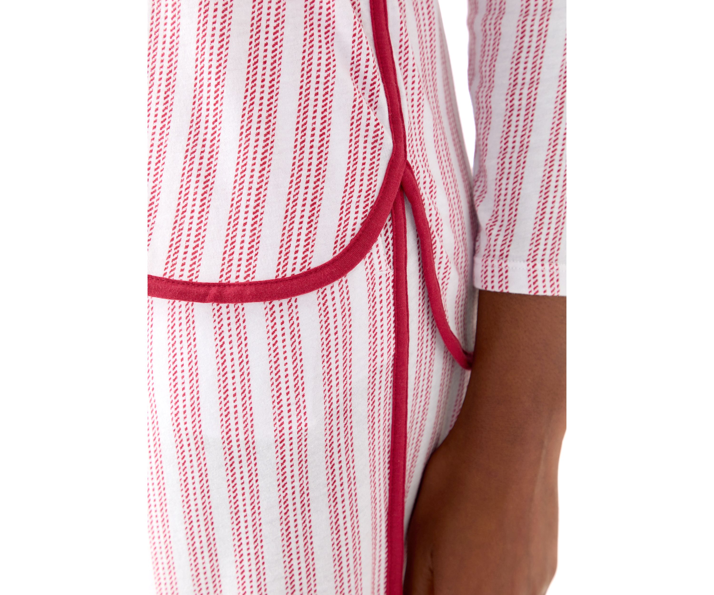 Womens Red Stripe Pajama Set
