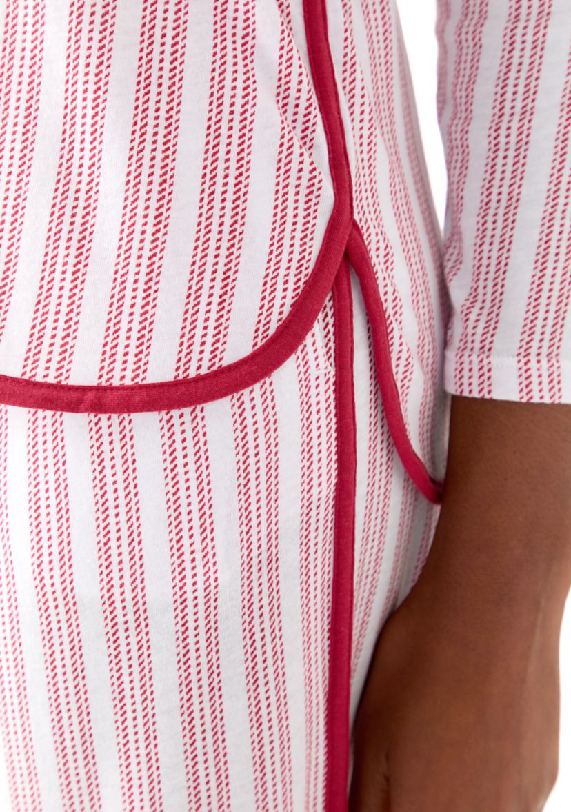 Womens Red Stripe Pajama Set