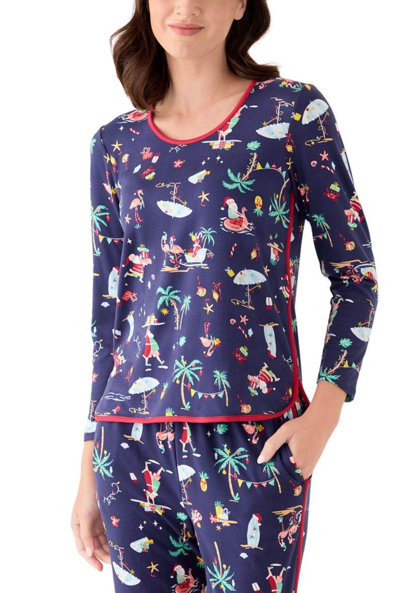 Womens Beachy Christmas Pajama Set