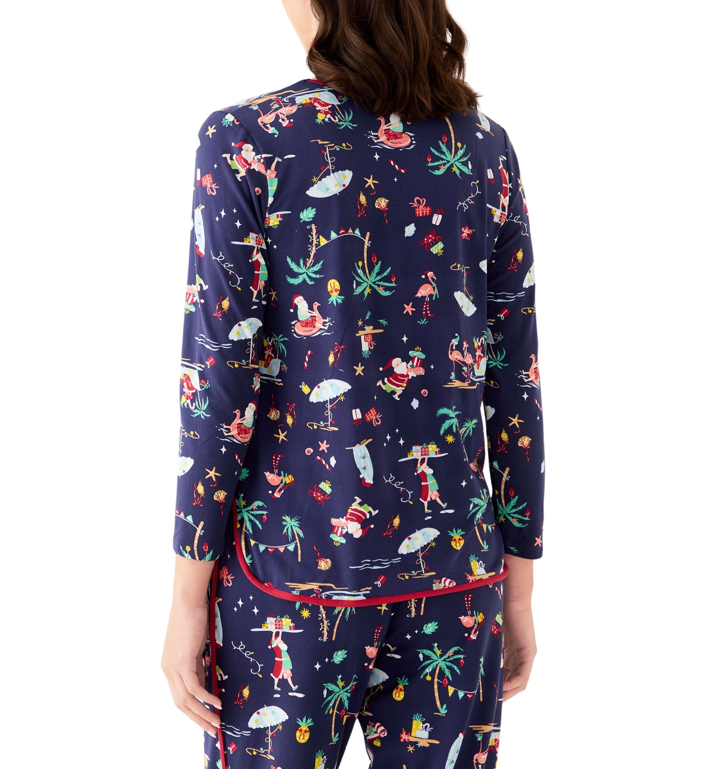 Womens Beachy Christmas Pajama Set