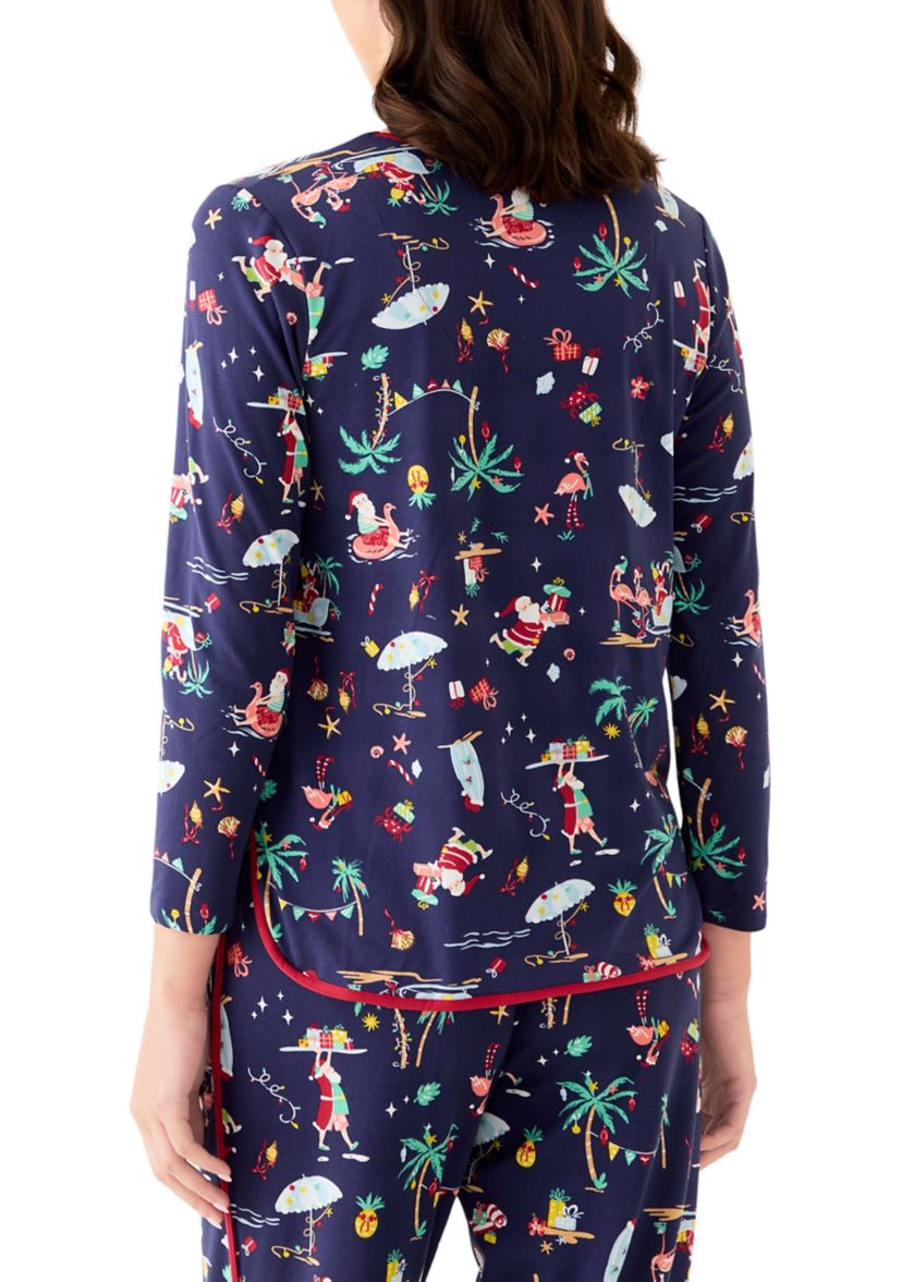 Womens Beachy Christmas Pajama Set
