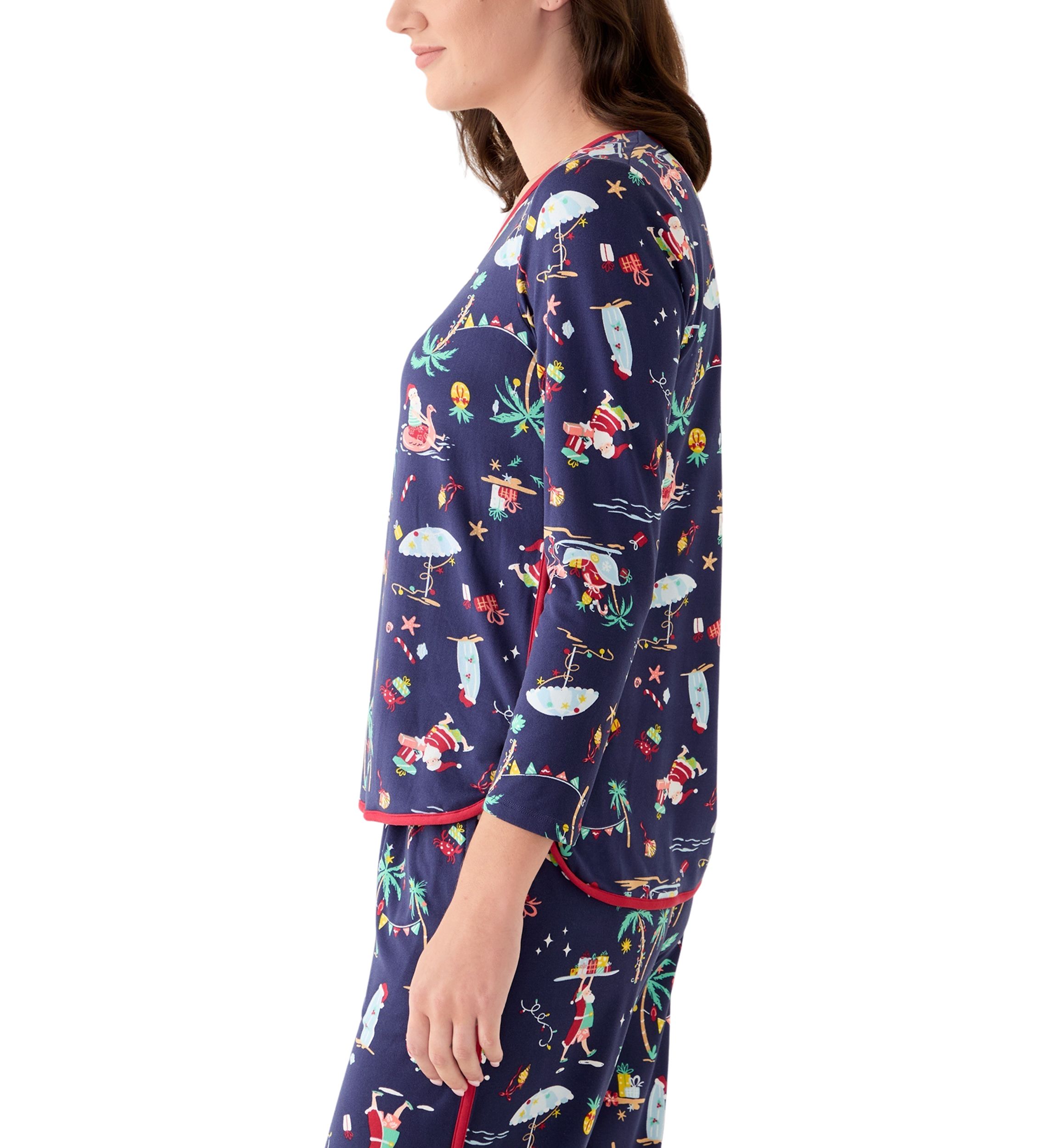 Womens Beachy Christmas Pajama Set
