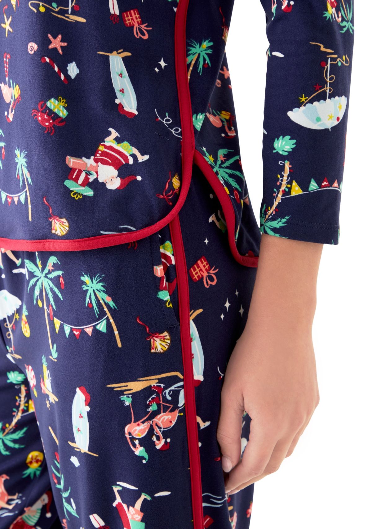 Womens Beachy Christmas Pajama Set
