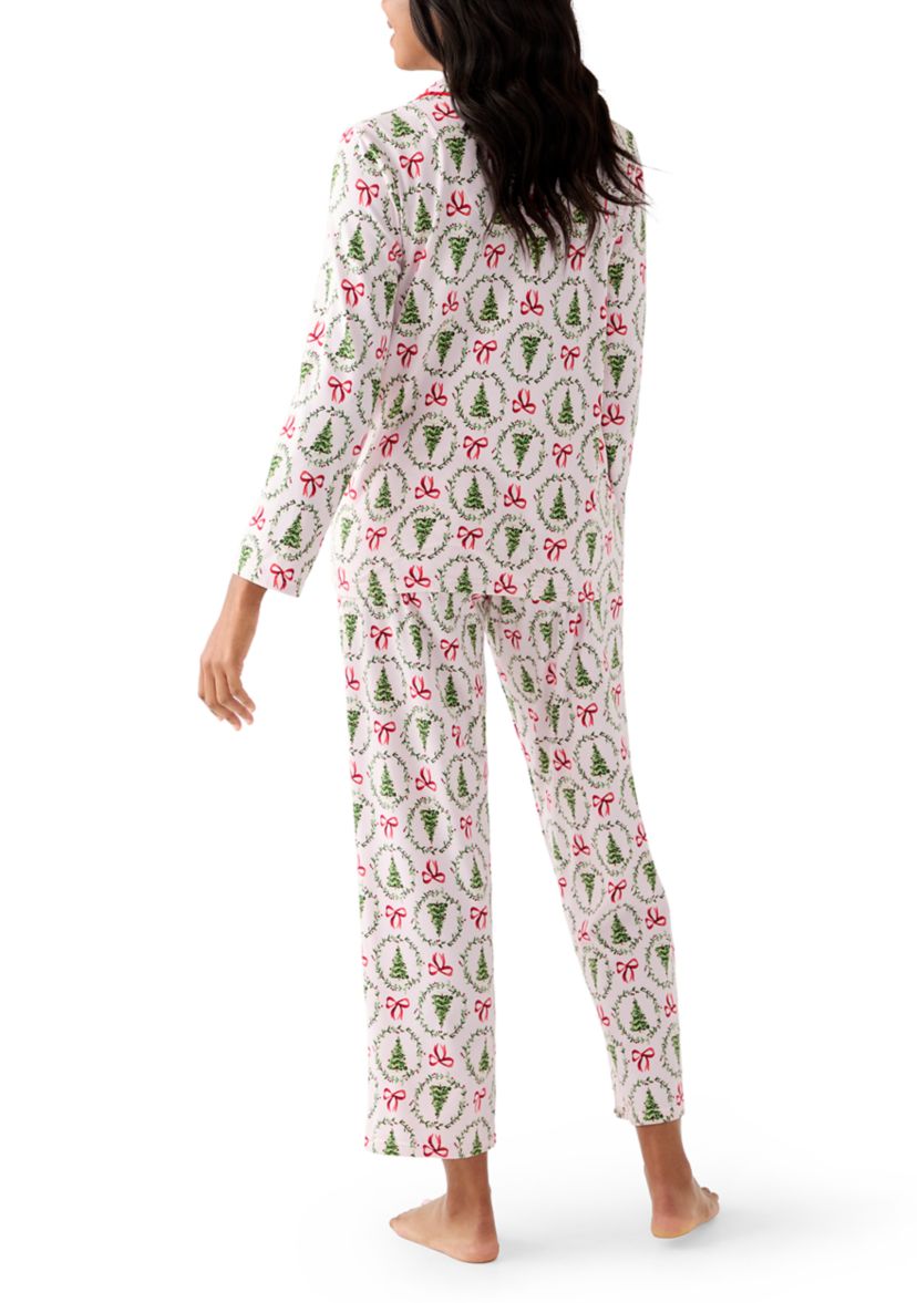 Womens Bow & Wreath Pajama Set