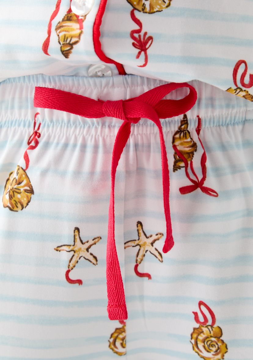 Women’s Shell Stripe Notch Pajama Set 