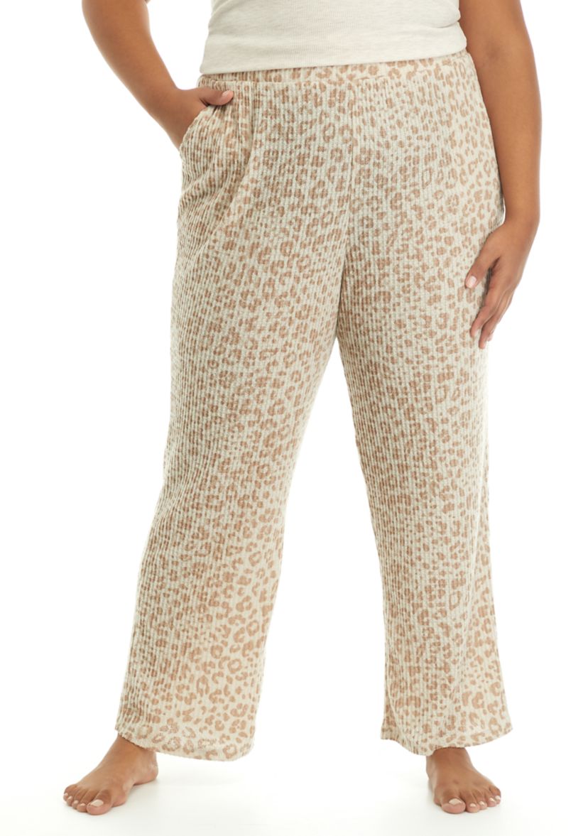 Plus Size Waffle Knit Hacci Pajama Pants 