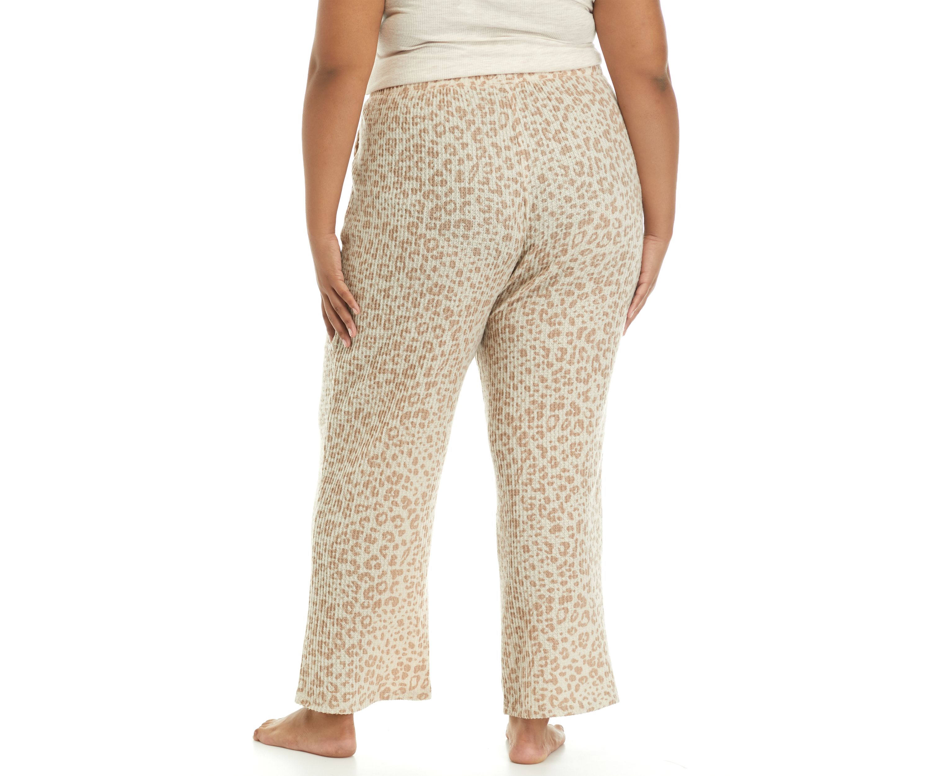 Plus Size Waffle Knit Hacci Pajama Pants 