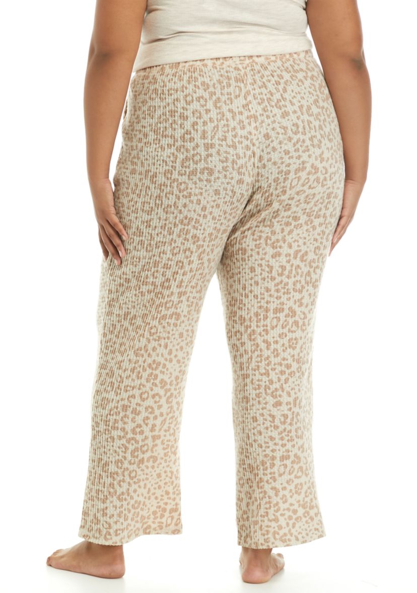 Plus Size Waffle Knit Hacci Pajama Pants 