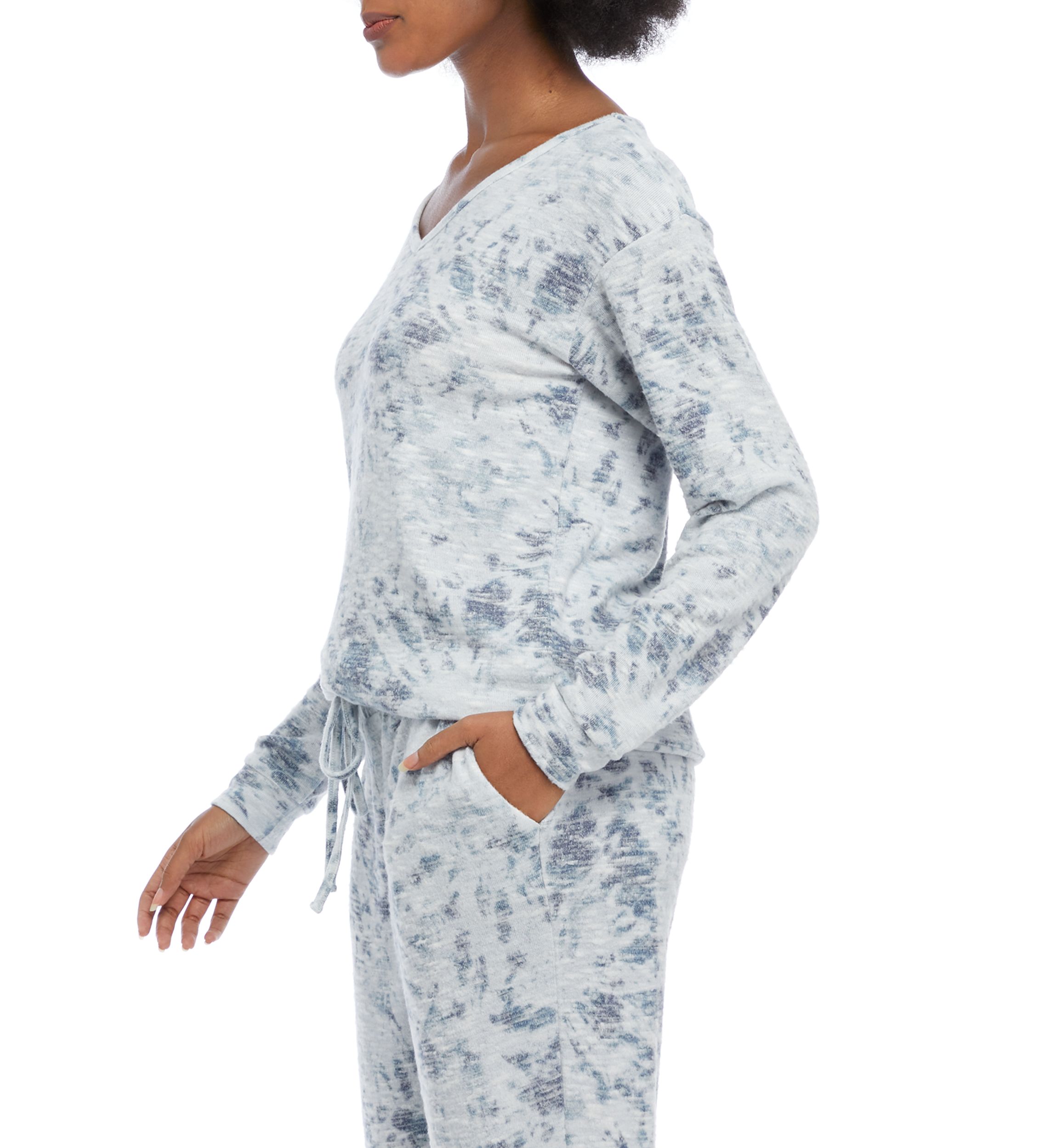 Slub Hacci Print Pajama Top