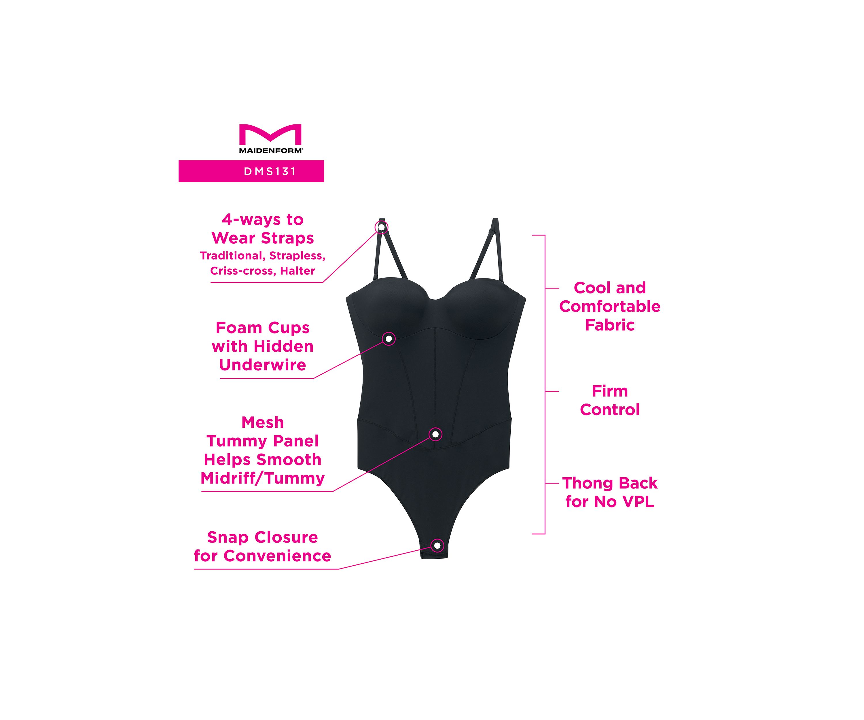 Firm Control Tummy Shaping Multiway Thong Bodysuit