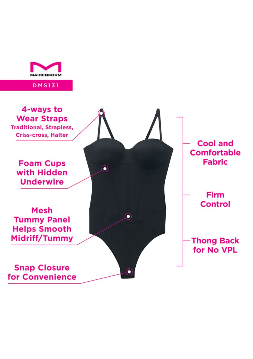 Firm Control Tummy Shaping Multiway Thong Bodysuit
