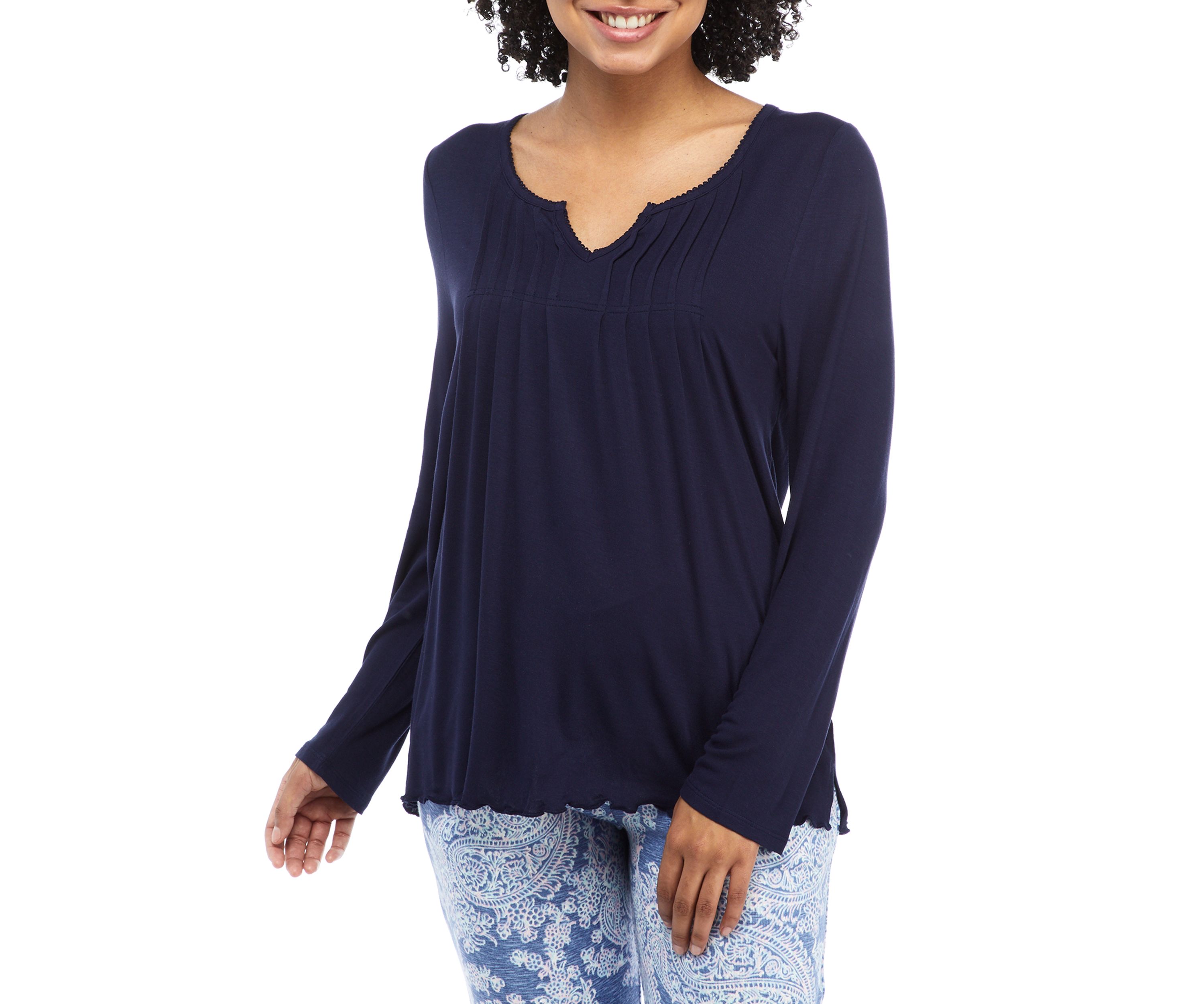 Lettuce Hem Pintuck Sleep Top