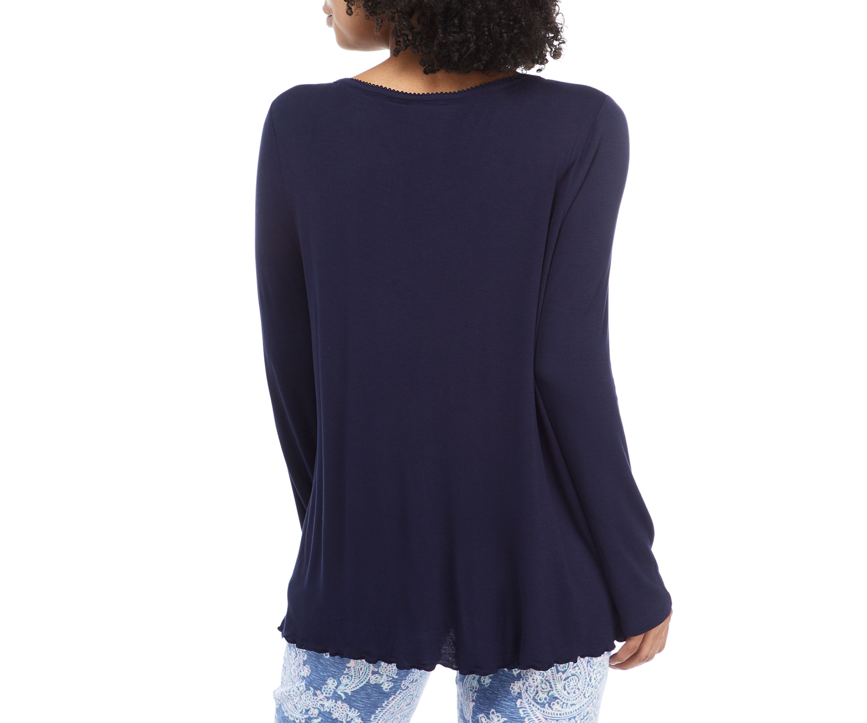 Lettuce Hem Pintuck Sleep Top