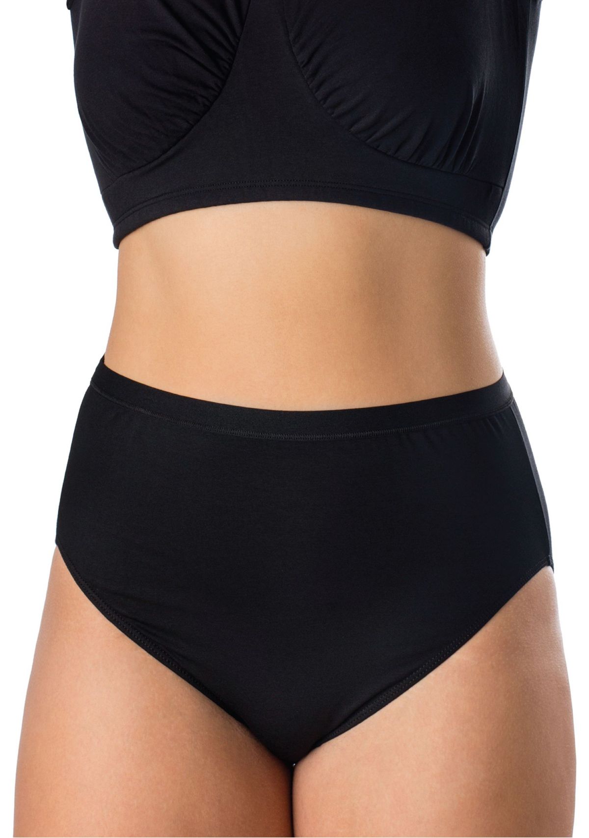 Plus Size Microfiber High Cut Brief