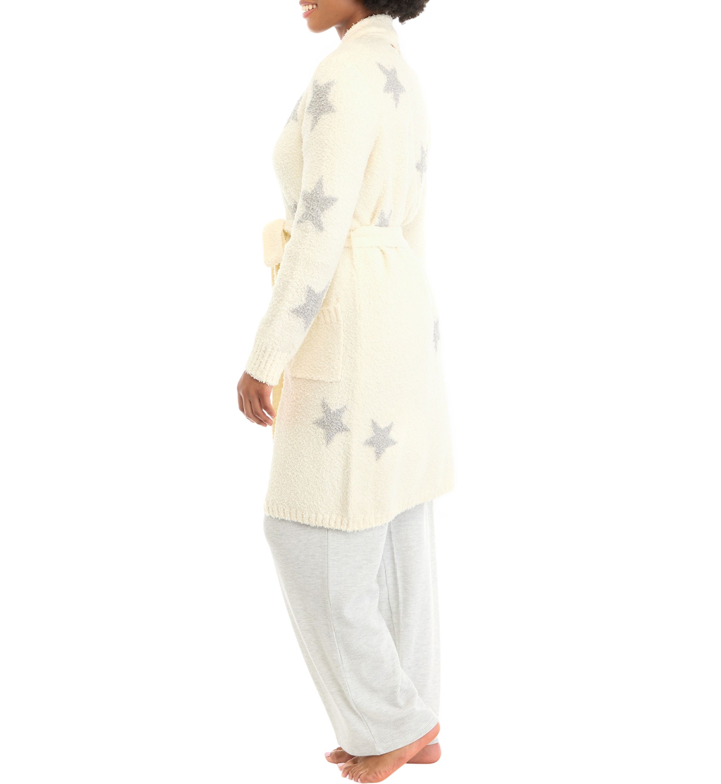 Printed Long Sleeve Teddy Robe